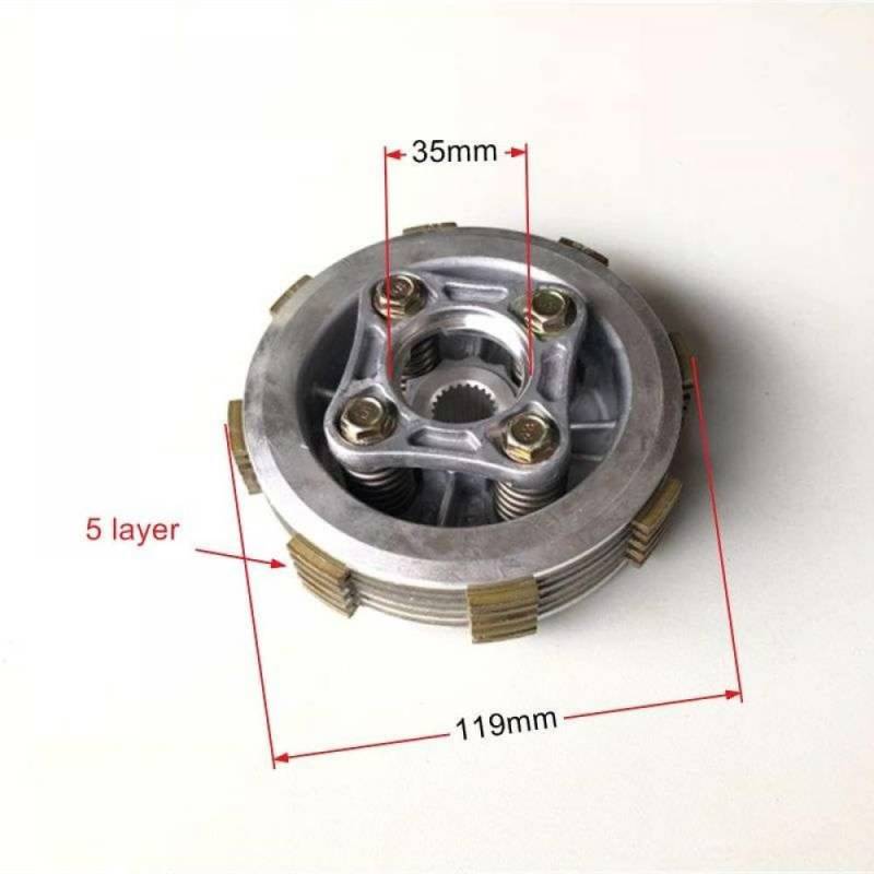 Motorrad 4 Säule Enhanced Clutch Friction Disc Center Außenkupplungsbaugruppe kompatibel mit WH125-8 CBF125 CBF150 SDH150 WH150 KTT KVX-Modelle(5 layer) von DWOGCEBX