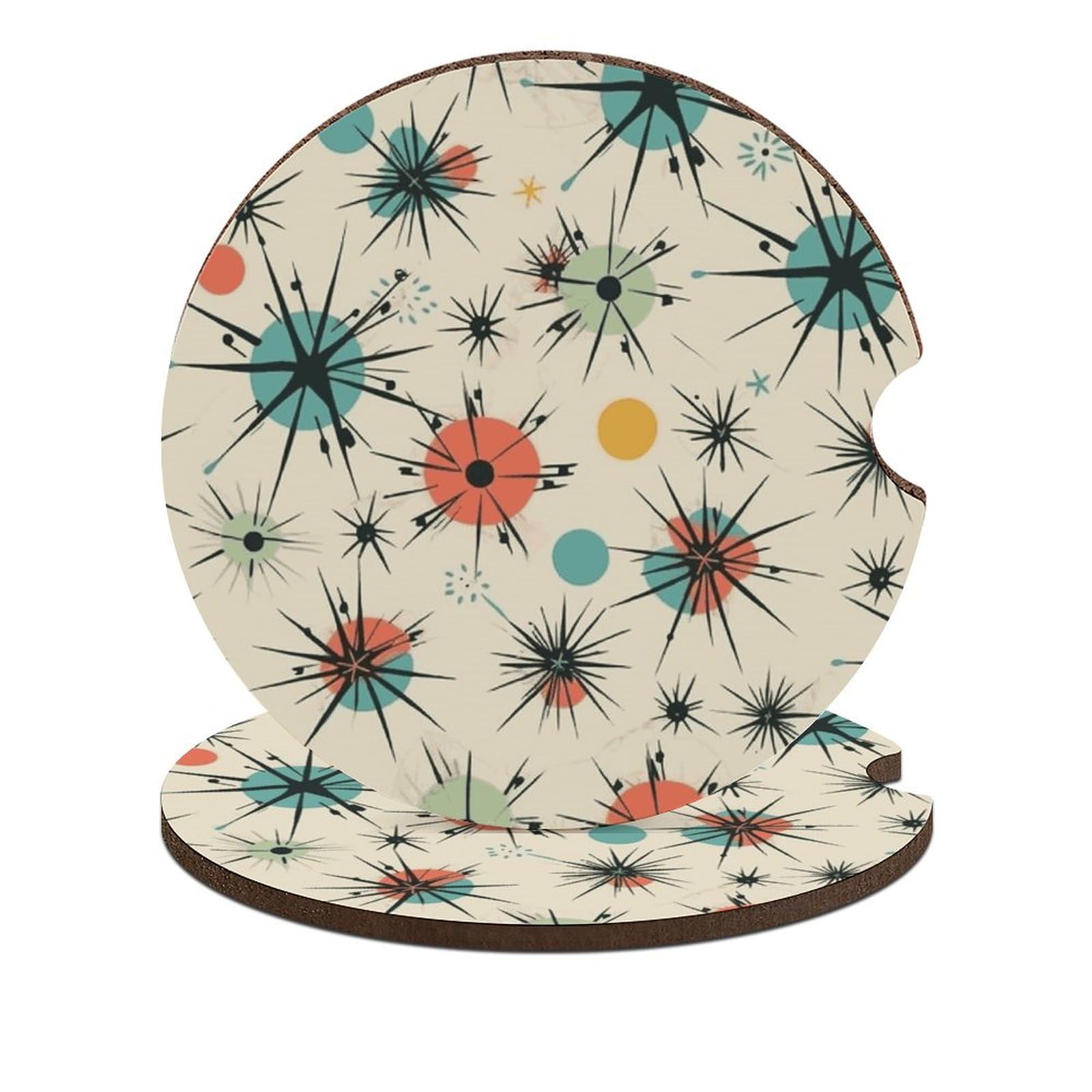 Atomic Stars Retro Muster Auto Untersetzer 6,6 cm 2 Stück rutschfeste Universal-Getränkeuntersetzer Auto Getränkehalter Untersetzer Auto Innenzubehör Set, Unisex Atomic Stars Retro Muster Auto Untersetzer 6,6 cm 2 Stück rutschfeste Universal-Getränkeuntersetzer Auto Getränkehalter Untersetzer Auto Innenzubehör Set, Unisex von DWTJKMS