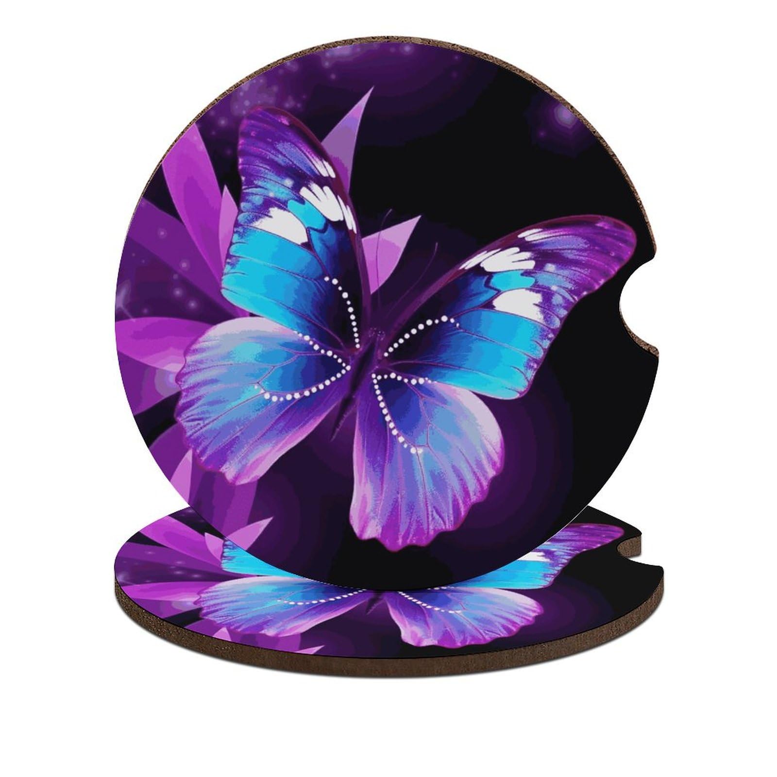 Auto-Untersetzer, 6,6 cm, rutschfest, universal, Getränke-Untersetzer, Auto-Getränkehalter, Untersetzer, Auto-Innenzubehör-Set, Unisex, Blau / Violett Auto-Untersetzer, 6,6 cm, rutschfest, universal, Getränke-Untersetzer, Auto-Getränkehalter, Untersetzer, Auto-Innenzubehör-Set, Unisex, Blau / Violett von DWTJKMS