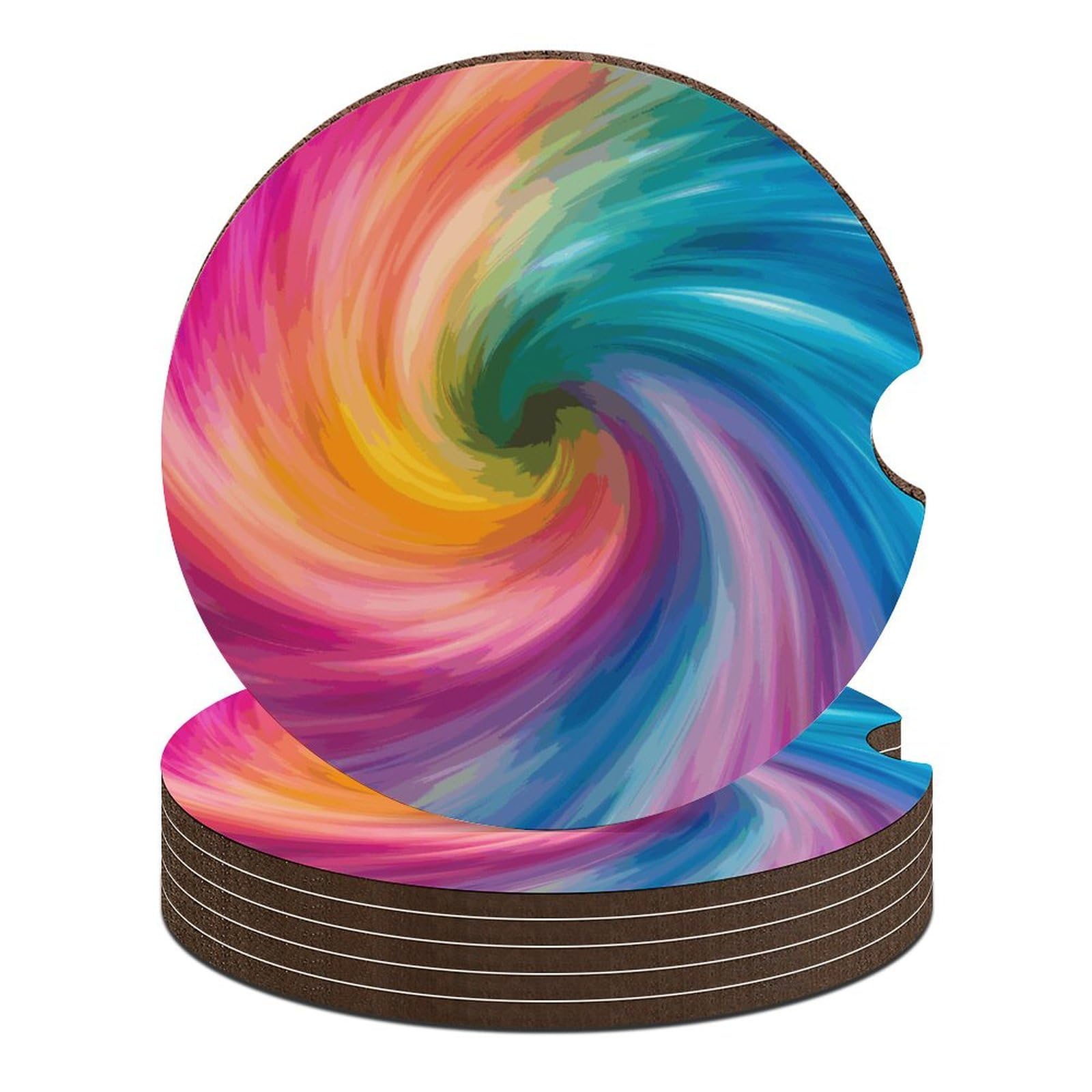 Auto-Untersetzer, Regenbogenfarben, 6,6 cm, 6 Stück, rutschfest, universal, Getränkehalter, Untersetzer, Auto-Innenzubehör, Set, Unisex Auto-Untersetzer, Regenbogenfarben, 6,6 cm, 6 Stück, rutschfest, universal, Getränkehalter, Untersetzer, Auto-Innenzubehör, Set, Unisex von DWTJKMS