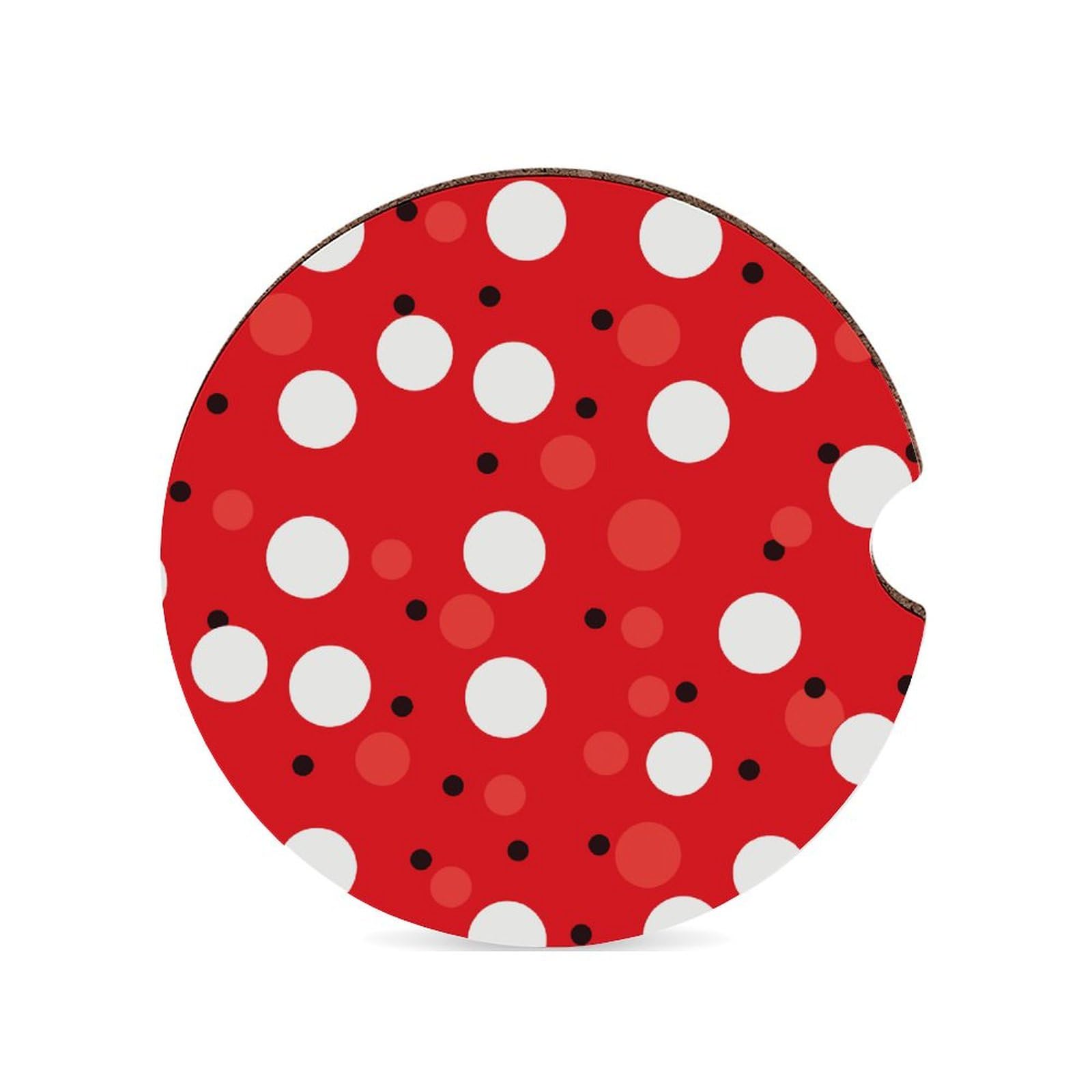 Auto-Untersetzer, Rot, Weiß, gepunktet, 6,6 cm, 1 Stück, rutschfest, universal, Getränkehalter, Untersetzer, Auto-Innenzubehör, Set, Unisex Auto-Untersetzer, Rot, Weiß, gepunktet, 6,6 cm, 1 Stück, rutschfest, universal, Getränkehalter, Untersetzer, Auto-Innenzubehör, Set, Unisex von DWTJKMS