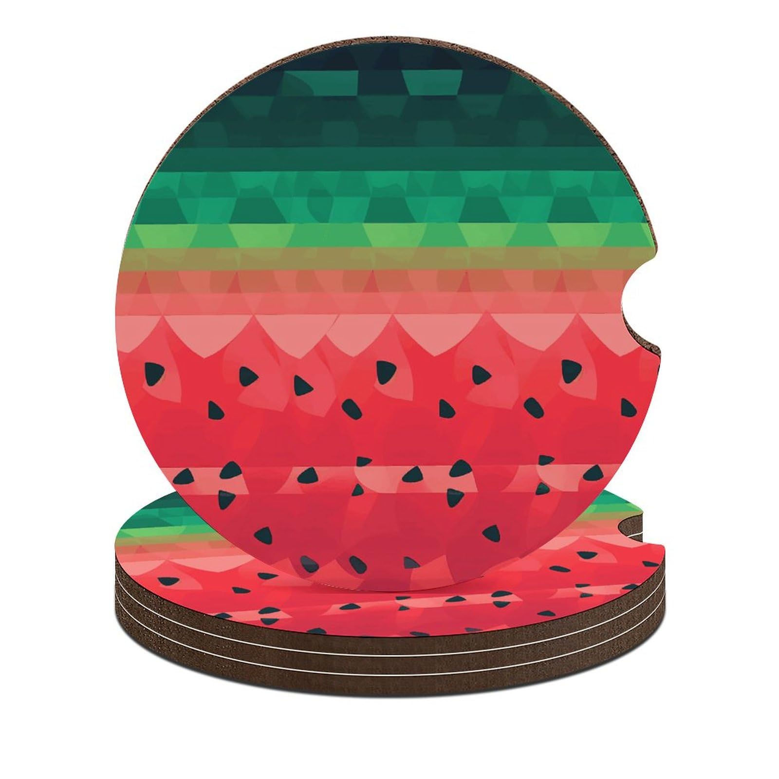 Auto-Untersetzer, Wassermelonen-Farbverlauf, 6,6 cm, rutschfest, universal, Getränkehalter, Untersetzer, Auto-Innenzubehör, Set, Unisex, 4 Stück Auto-Untersetzer, Wassermelonen-Farbverlauf, 6,6 cm, rutschfest, universal, Getränkehalter, Untersetzer, Auto-Innenzubehör, Set, Unisex, 4 Stück von DWTJKMS