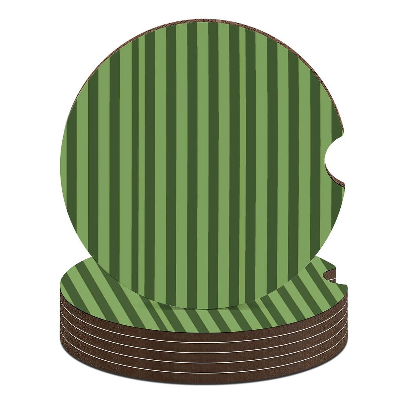 Auto-Untersetzer, klassisch, grün, gestreift, 6,6 cm, rutschfest, universal, Getränkehalter, Untersetzer, Auto-Innenzubehör, Set, Unisex, 6 Stück Auto-Untersetzer, klassisch, grün, gestreift, 6,6 cm, rutschfest, universal, Getränkehalter, Untersetzer, Auto-Innenzubehör, Set, Unisex, 6 Stück von DWTJKMS