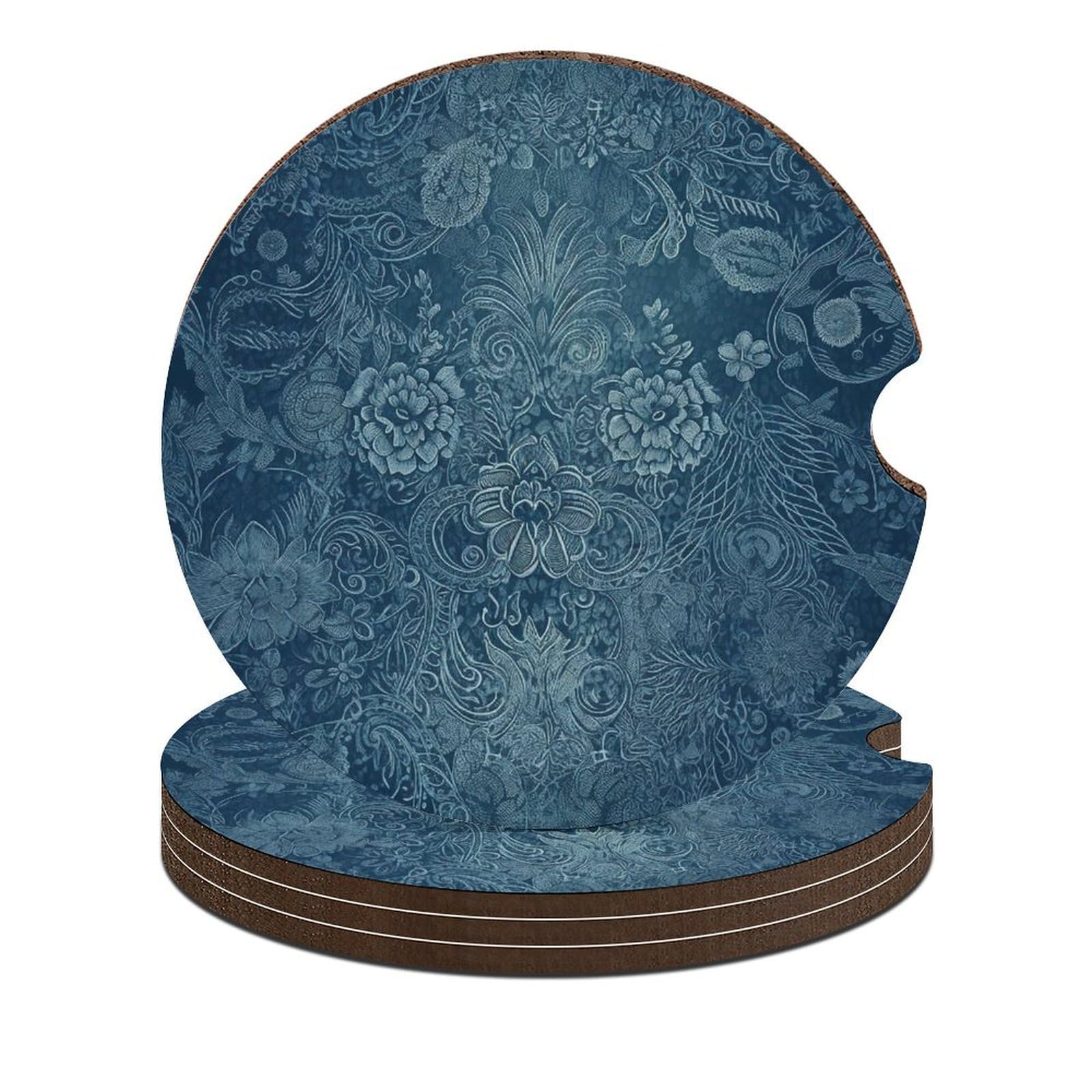 Auto-Untersetzer mit Blumenmuster, 6,6 cm, 4 Stück, rutschfest, universal, Getränkehalter, Untersetzer, Auto-Innenzubehör, Set, Unisex Auto-Untersetzer mit Blumenmuster, 6,6 cm, 4 Stück, rutschfest, universal, Getränkehalter, Untersetzer, Auto-Innenzubehör, Set, Unisex von DWTJKMS
