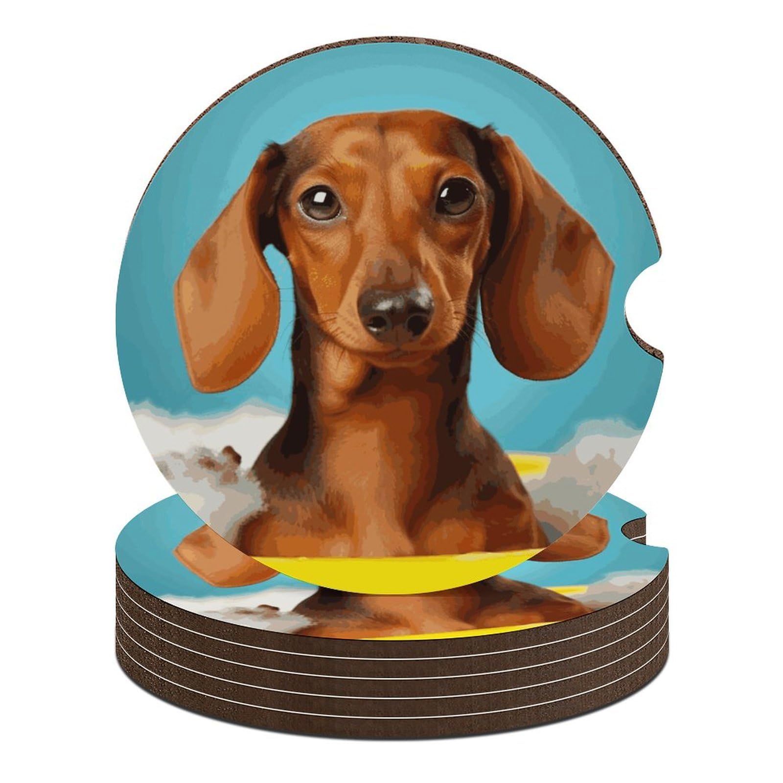Auto-Untersetzer mit Dackel-Motiv, 6,6 cm, rutschfest, universal, Getränkehalter, Untersetzer, Auto-Innenzubehör-Set, Unisex, 6 Stück Auto-Untersetzer mit Dackel-Motiv, 6,6 cm, rutschfest, universal, Getränkehalter, Untersetzer, Auto-Innenzubehör-Set, Unisex, 6 Stück von DWTJKMS