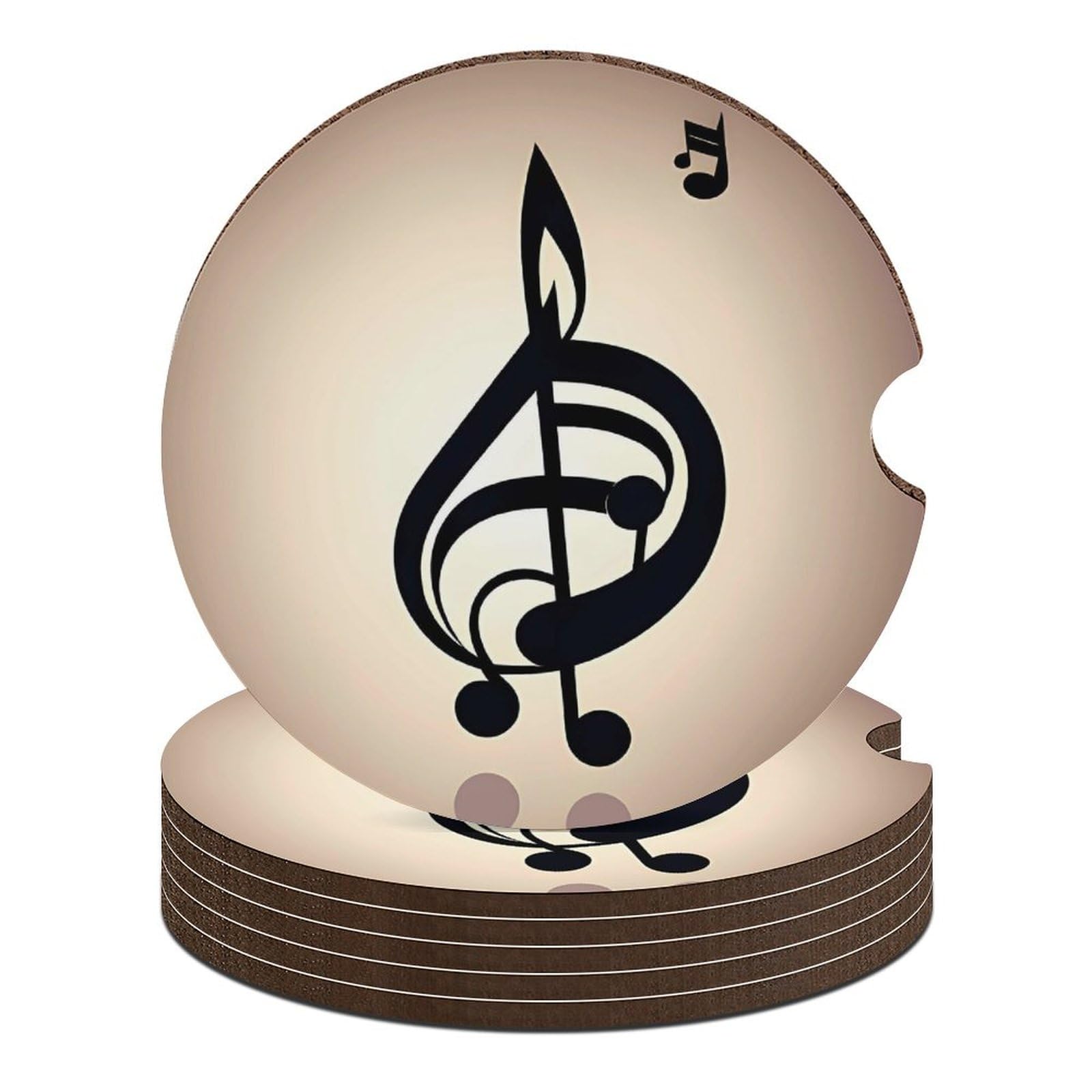 Auto-Untersetzer mit Musiknoten-Druck, 6,6 cm, 6 Stück, rutschfest, universal, Getränkehalter, Untersetzer, Auto-Innenzubehör, Set, Unisex Auto-Untersetzer mit Musiknoten-Druck, 6,6 cm, 6 Stück, rutschfest, universal, Getränkehalter, Untersetzer, Auto-Innenzubehör, Set, Unisex von DWTJKMS