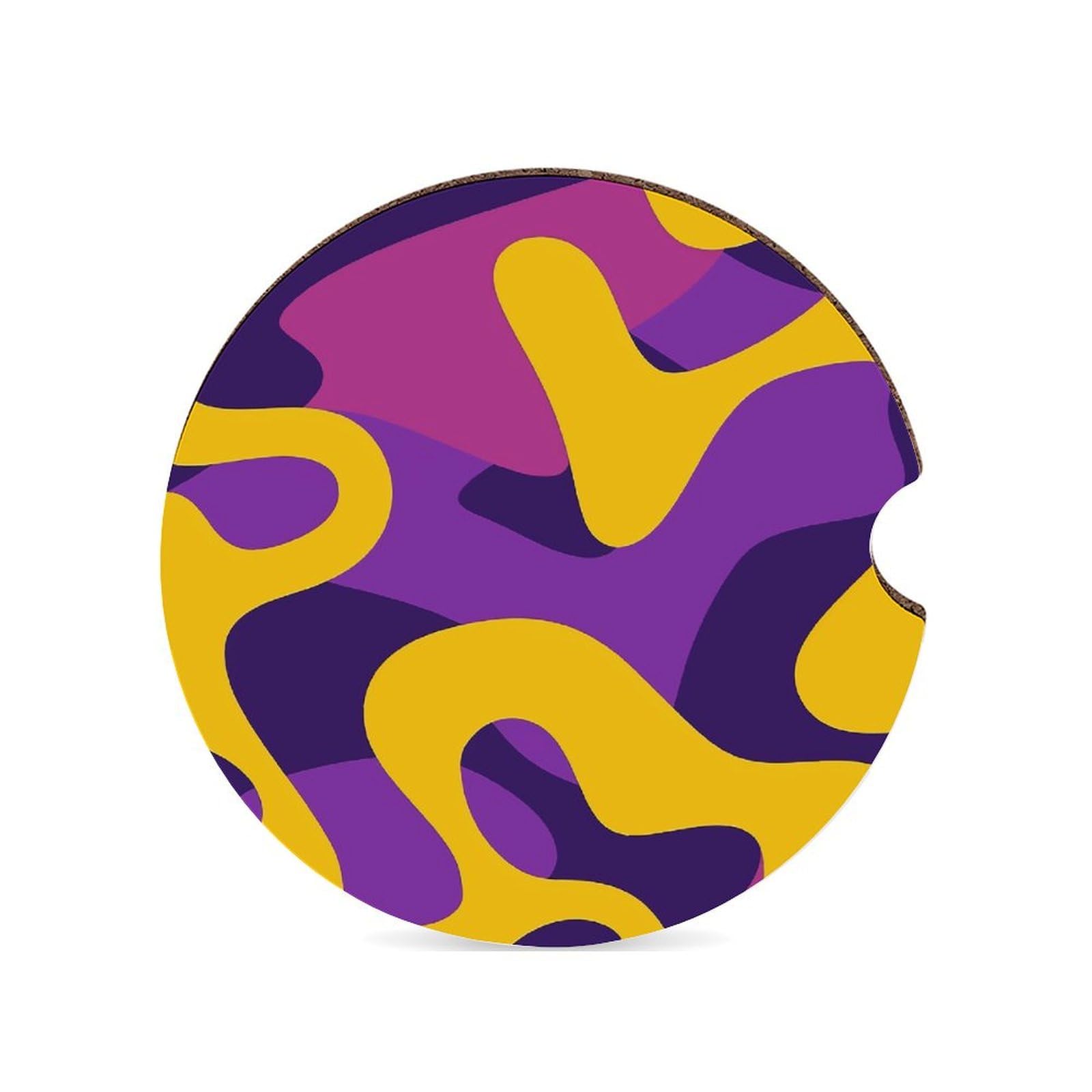 Auto-Untersetzer mit gelbem und violettem Muster, 6,6 cm, 1 Stück, rutschfest, universal, Getränkehalter, Auto-Innenzubehör, Set, Unisex Auto-Untersetzer mit gelbem und violettem Muster, 6,6 cm, 1 Stück, rutschfest, universal, Getränkehalter, Auto-Innenzubehör, Set, Unisex von DWTJKMS