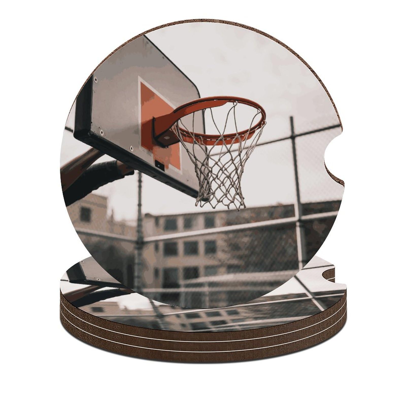 Basketball-Untersetzer, 6,6 cm, 4 Stück, rutschfest, Universal-Getränke-Untersetzer, Auto-Getränkehalter, Untersetzer, Auto-Innenzubehör, Set, Unisex Basketball-Untersetzer, 6,6 cm, 4 Stück, rutschfest, Universal-Getränke-Untersetzer, Auto-Getränkehalter, Untersetzer, Auto-Innenzubehör, Set, Unisex von DWTJKMS