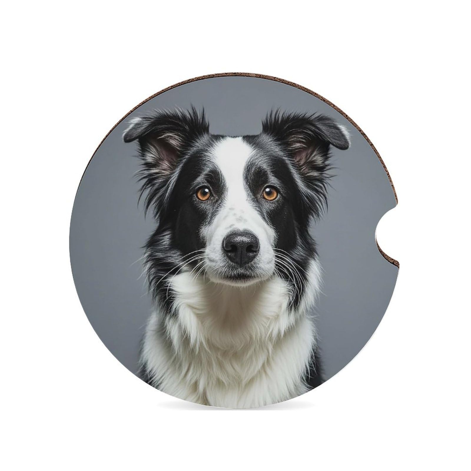 Border Collie Auto-Untersetzer, 6,6 cm, rutschfest, universal, Getränkehalter, Untersetzer, Auto-Innenzubehör, Set, Unisex Border Collie Auto-Untersetzer, 6,6 cm, rutschfest, universal, Getränkehalter, Untersetzer, Auto-Innenzubehör, Set, Unisex von DWTJKMS