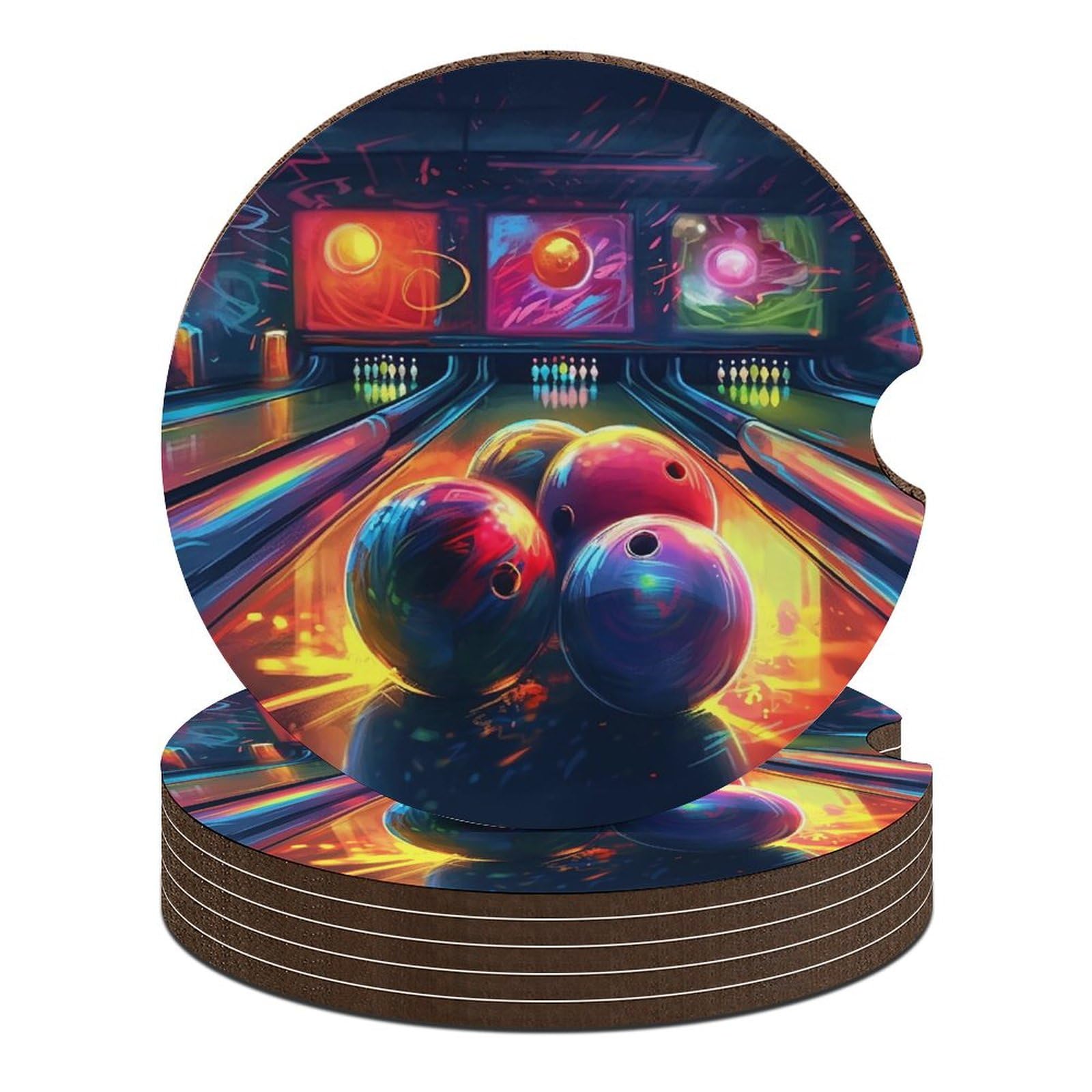 Bowlingkugel-Auto-Untersetzer, 6,6 cm, 6 Stück, rutschfest, universal, Getränkehalter, Untersetzer, Auto-Innenzubehör, Set, Unisex Bowlingkugel-Auto-Untersetzer, 6,6 cm, 6 Stück, rutschfest, universal, Getränkehalter, Untersetzer, Auto-Innenzubehör, Set, Unisex von DWTJKMS