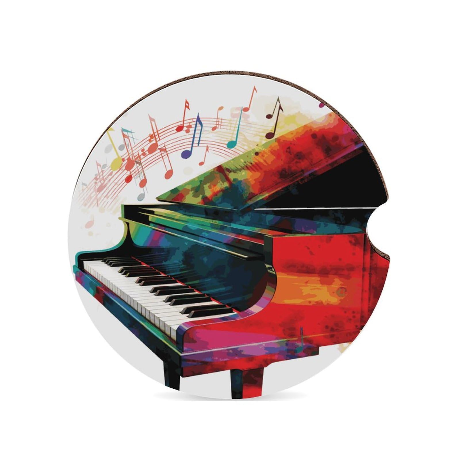 Bunte Klaviertastatur-Musik-Auto-Untersetzer, 6,6 cm, 1 Stück, rutschfest, Universal-Getränke-Untersetzer, Auto-Getränkehalter, Auto-Innenzubehör-Set, Unisex Bunte Klaviertastatur-Musik-Auto-Untersetzer, 6,6 cm, 1 Stück, rutschfest, Universal-Getränke-Untersetzer, Auto-Getränkehalter, Auto-Innenzubehör-Set, Unisex von DWTJKMS