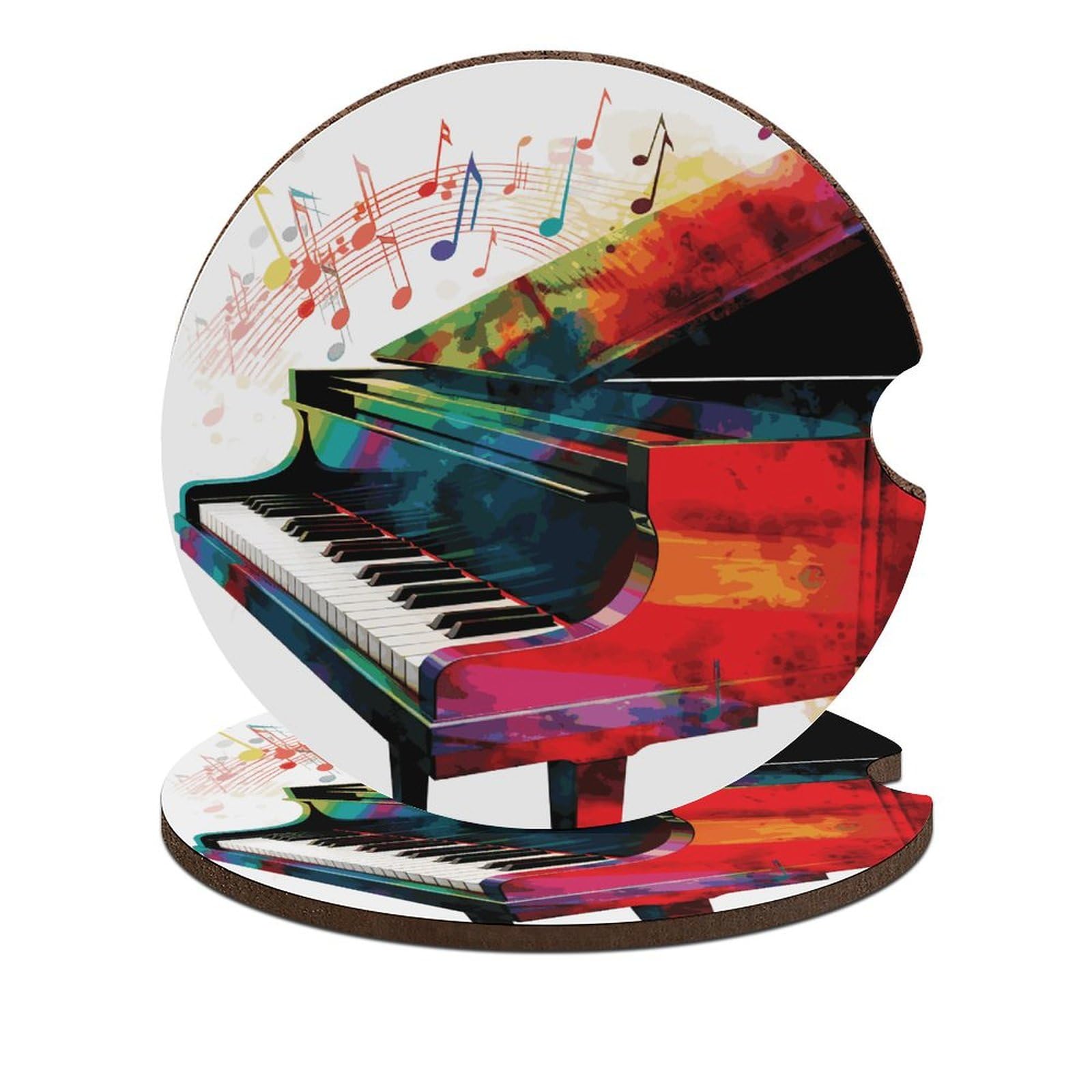 Bunte Klaviertastatur-Musik-Auto-Untersetzer, 6,6 cm, 2 Stück, rutschfest, Universal-Getränke-Untersetzer, Auto-Getränkehalter, Auto-Innenzubehör-Set, Unisex Bunte Klaviertastatur-Musik-Auto-Untersetzer, 6,6 cm, 2 Stück, rutschfest, Universal-Getränke-Untersetzer, Auto-Getränkehalter, Auto-Innenzubehör-Set, Unisex von DWTJKMS