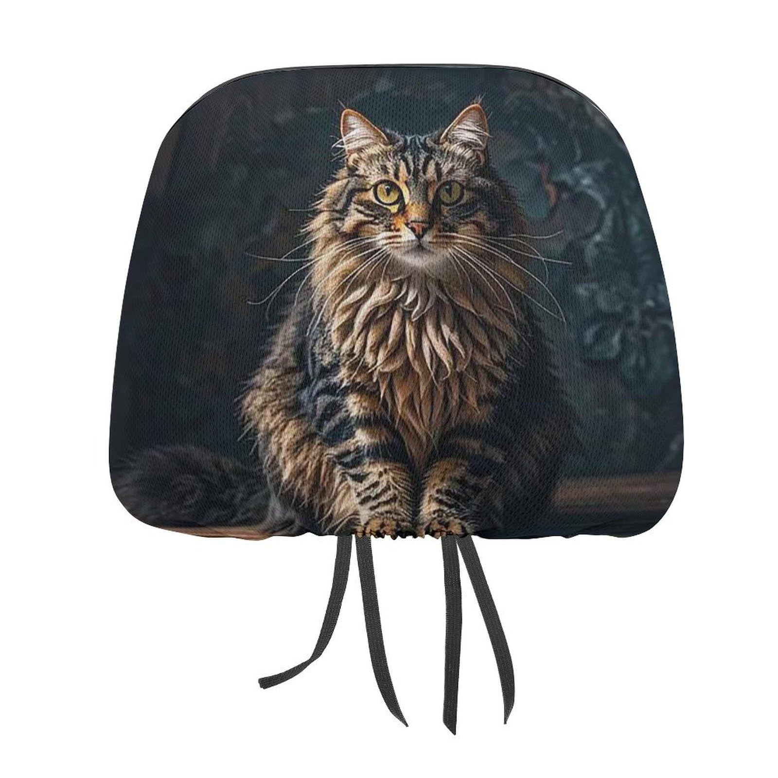 DWTJKMS Niedlicher und schöner Autositz-Kopfstützenbezug für Katze, verstellbar, wiederverwendbar, Auto-Innensitz-Zubehör, niedlicher Vintage-Kopfstützenschutz, Sitzbezug, für die meisten Autos DWTJKMS Niedlicher und schöner Autositz-Kopfstützenbezug für Katze, verstellbar, wiederverwendbar, Auto-Innensitz-Zubehör, niedlicher Vintage-Kopfstützenschutz, Sitzbezug, für die meisten Autos von DWTJKMS