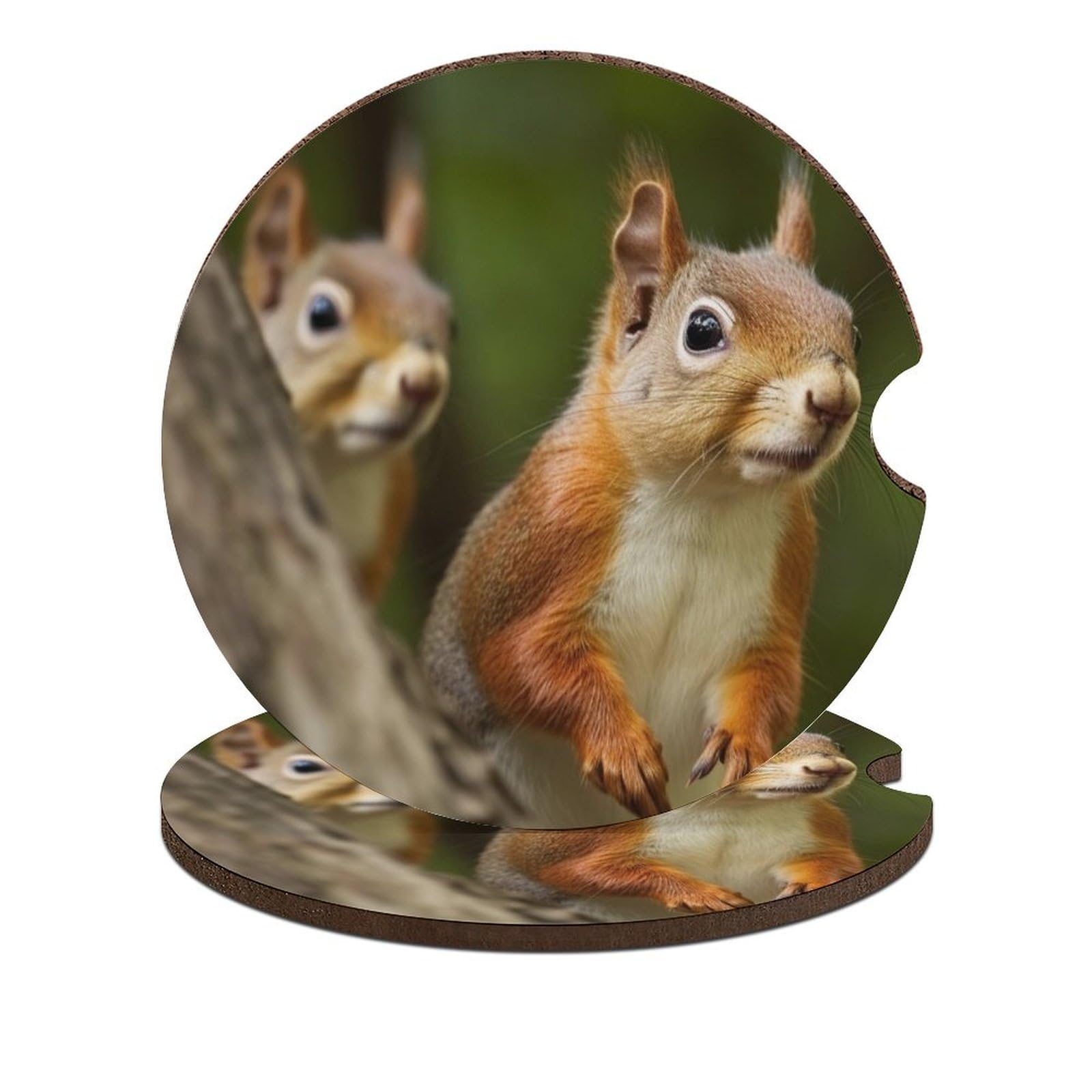 Eichhörnchen-Auto-Untersetzer, 6,6 cm, 2 Stück, rutschfest, universal, Getränkehalter, Auto-Innenzubehör, Set, Unisex Eichhörnchen-Auto-Untersetzer, 6,6 cm, 2 Stück, rutschfest, universal, Getränkehalter, Auto-Innenzubehör, Set, Unisex von DWTJKMS