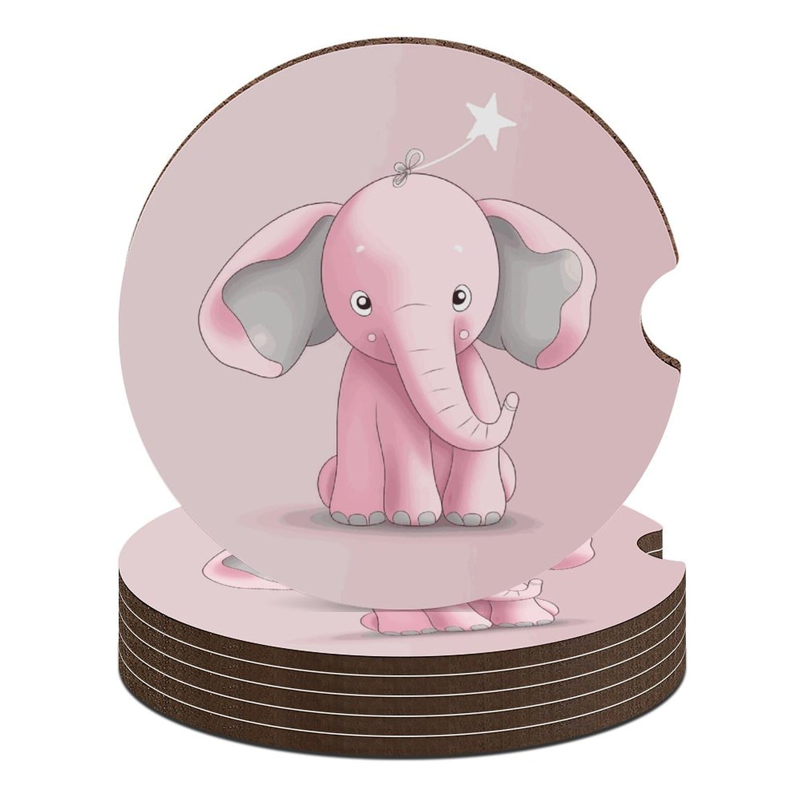 Elefanten-Auto-Untersetzer, 6,6 cm, 6 Stück, rutschfest, universal, Getränkehalter, Untersetzer, Auto-Innenzubehör, Set, Unisex Elefanten-Auto-Untersetzer, 6,6 cm, 6 Stück, rutschfest, universal, Getränkehalter, Untersetzer, Auto-Innenzubehör, Set, Unisex von DWTJKMS