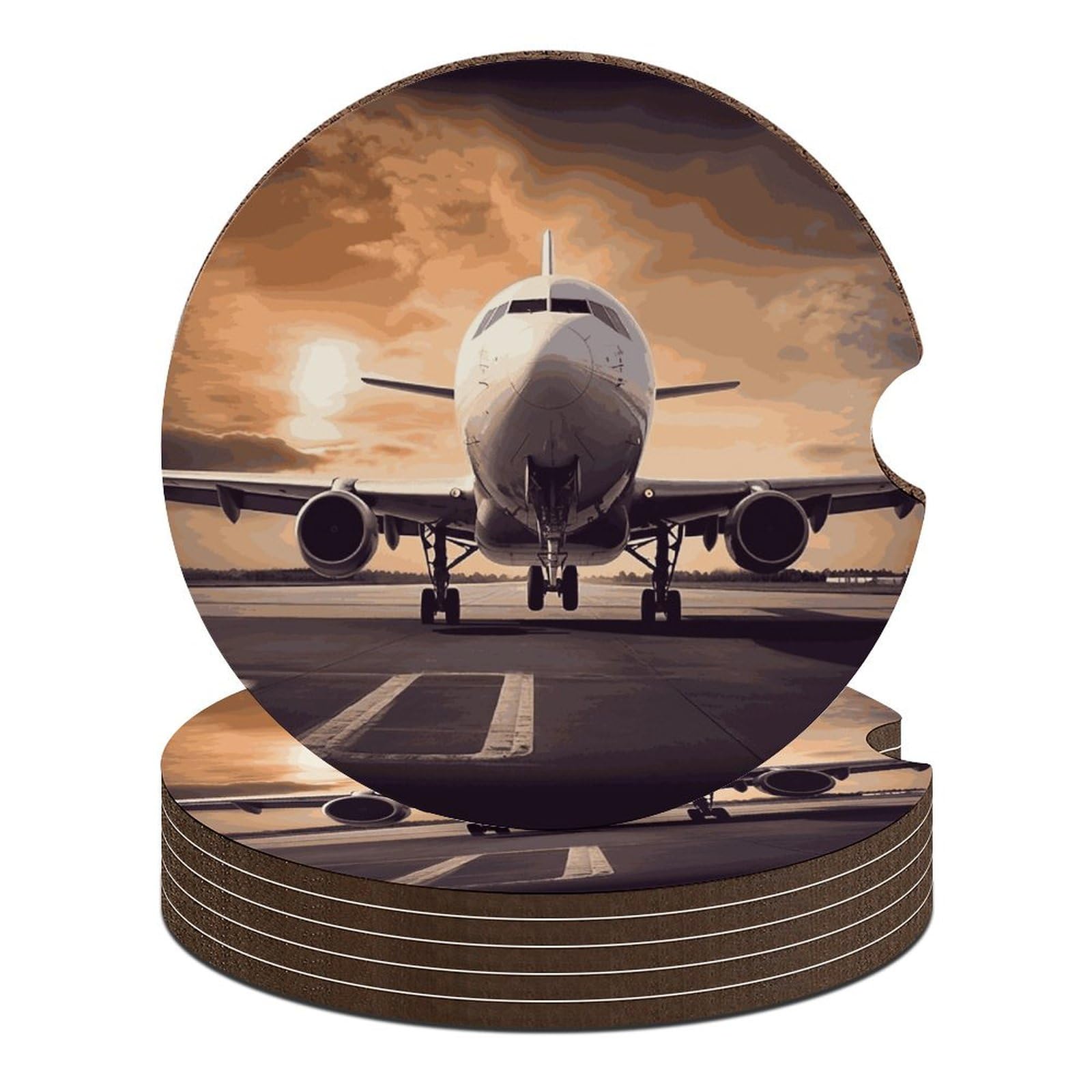 Flugzeug-Auto-Untersetzer, 6,6 cm, 6 Stück, rutschfest, universal, Getränkehalter, Untersetzer, Auto-Innenzubehör, Set, Unisex Flugzeug-Auto-Untersetzer, 6,6 cm, 6 Stück, rutschfest, universal, Getränkehalter, Untersetzer, Auto-Innenzubehör, Set, Unisex von DWTJKMS