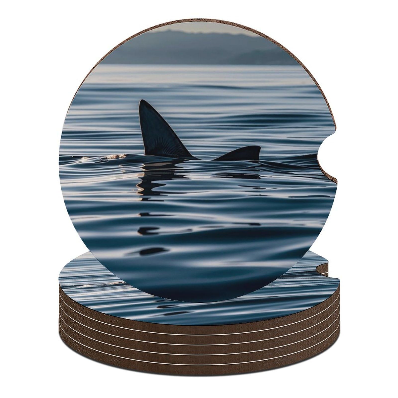 Haifischflossen-Wasser-Auto-Untersetzer, 6,6 cm, 6 Stück, rutschfest, universal, Getränkehalter, Untersetzer, Auto-Innenzubehör, Set, Unisex Haifischflossen-Wasser-Auto-Untersetzer, 6,6 cm, 6 Stück, rutschfest, universal, Getränkehalter, Untersetzer, Auto-Innenzubehör, Set, Unisex von DWTJKMS