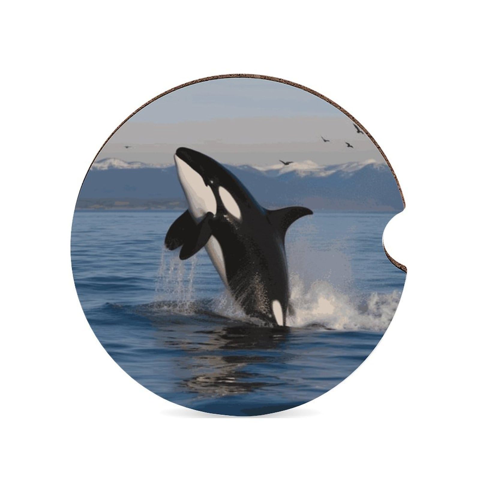 Killer Whale Auto-Untersetzer, 6,6 cm, 1 Stück, rutschfest, universal, Getränkehalter, Untersetzer, Auto-Innenzubehör, Set, Unisex Killer Whale Auto-Untersetzer, 6,6 cm, 1 Stück, rutschfest, universal, Getränkehalter, Untersetzer, Auto-Innenzubehör, Set, Unisex von DWTJKMS