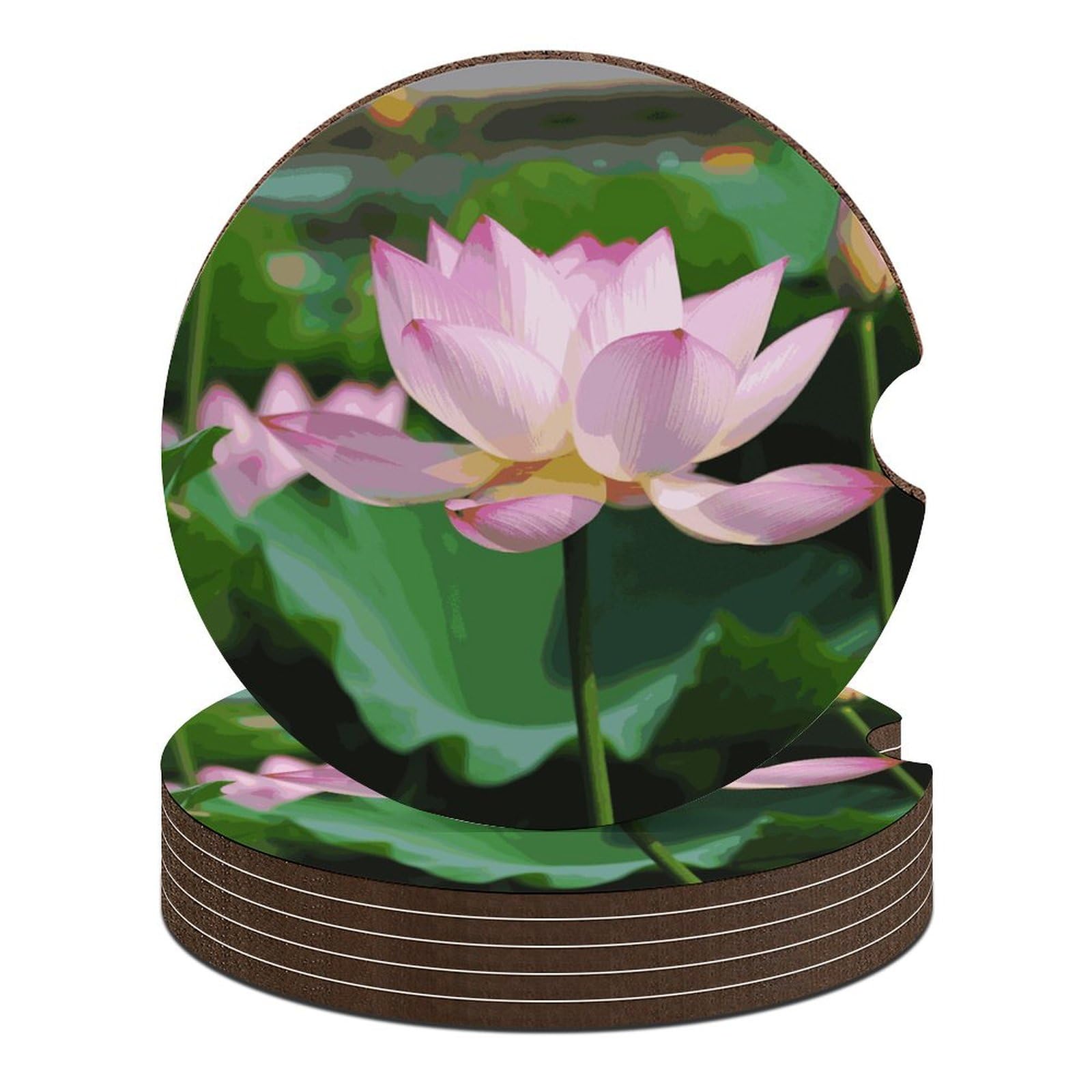 Lotus Auto-Untersetzer, 6,6 cm, 6 Stück, rutschfest, universal, Getränkehalter, Untersetzer, Auto-Innenzubehör, Set, Unisex Lotus Auto-Untersetzer, 6,6 cm, 6 Stück, rutschfest, universal, Getränkehalter, Untersetzer, Auto-Innenzubehör, Set, Unisex von DWTJKMS