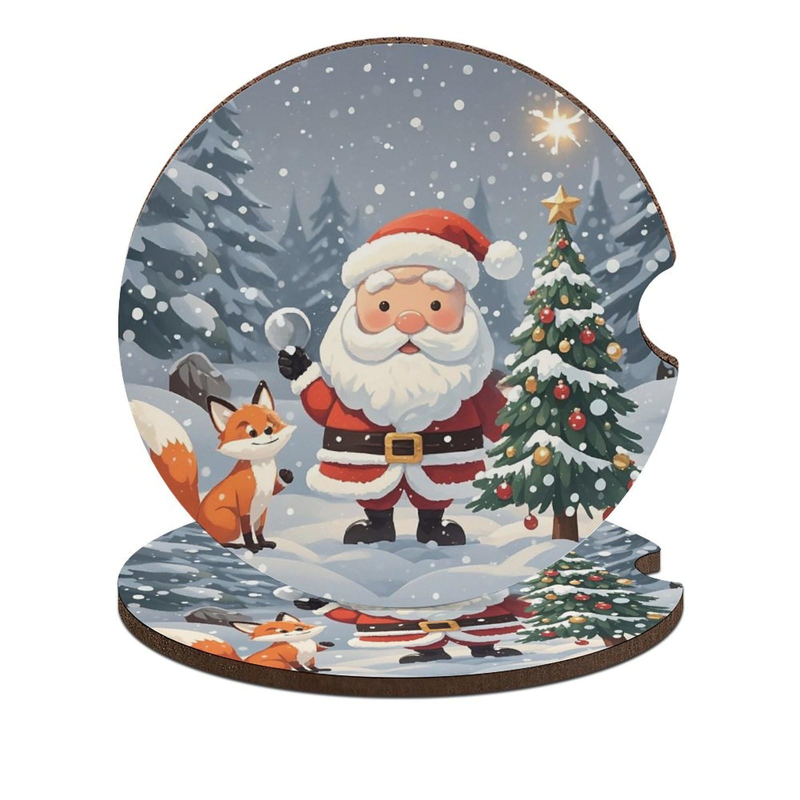Magical Christmas Auto-Untersetzer, 6,6 cm, 2 Stück, rutschfest, universal, Getränkehalter, Untersetzer, Auto-Innenzubehör, Set, Unisex Magical Christmas Auto-Untersetzer, 6,6 cm, 2 Stück, rutschfest, universal, Getränkehalter, Untersetzer, Auto-Innenzubehör, Set, Unisex von DWTJKMS