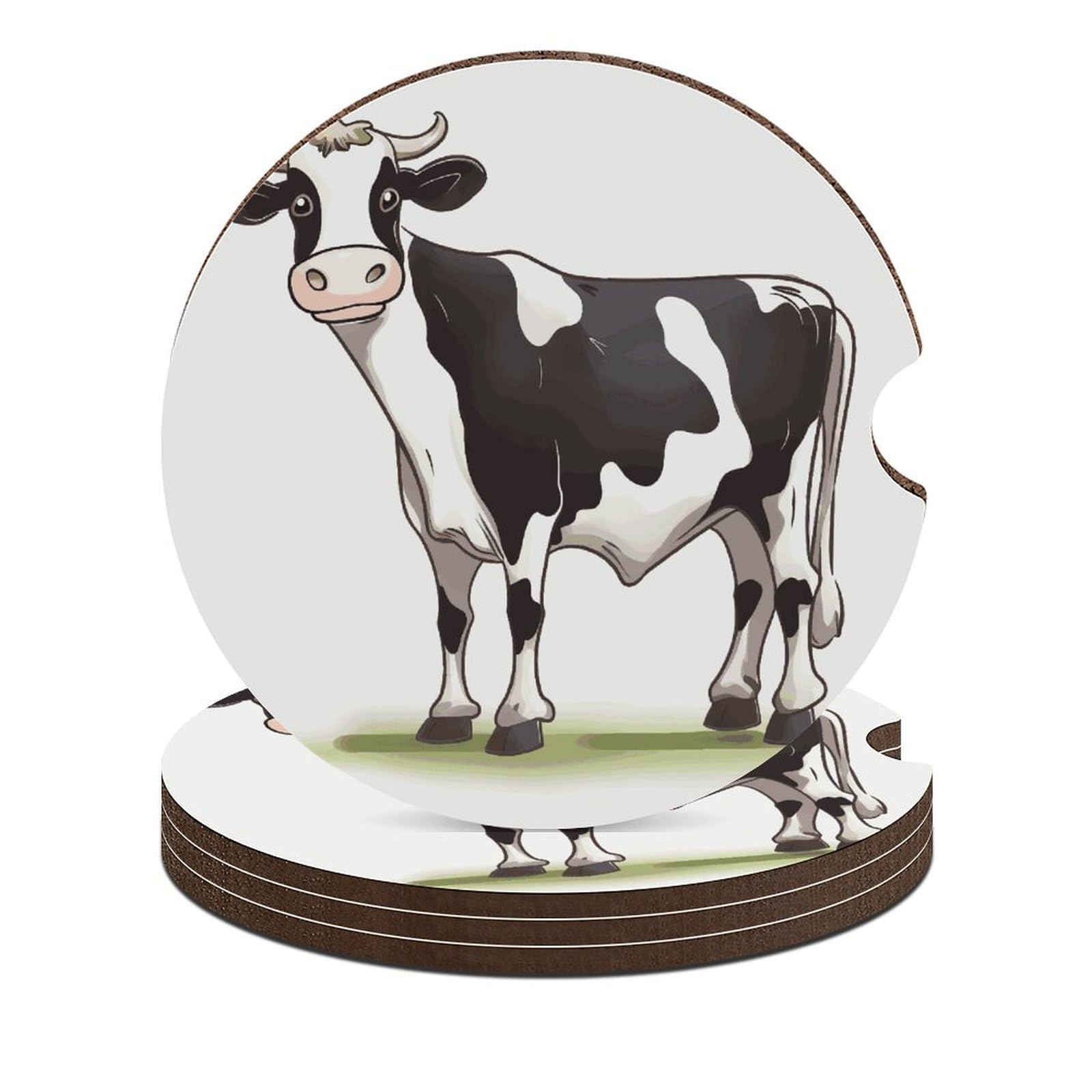 Milchkuh-Auto-Untersetzer, 6,6 cm, rutschfest, universal, Getränke-Untersetzer, Auto-Getränkehalter, Auto-Innenzubehör, Set, Unisex, 4 Stück Milchkuh-Auto-Untersetzer, 6,6 cm, rutschfest, universal, Getränke-Untersetzer, Auto-Getränkehalter, Auto-Innenzubehör, Set, Unisex, 4 Stück von DWTJKMS