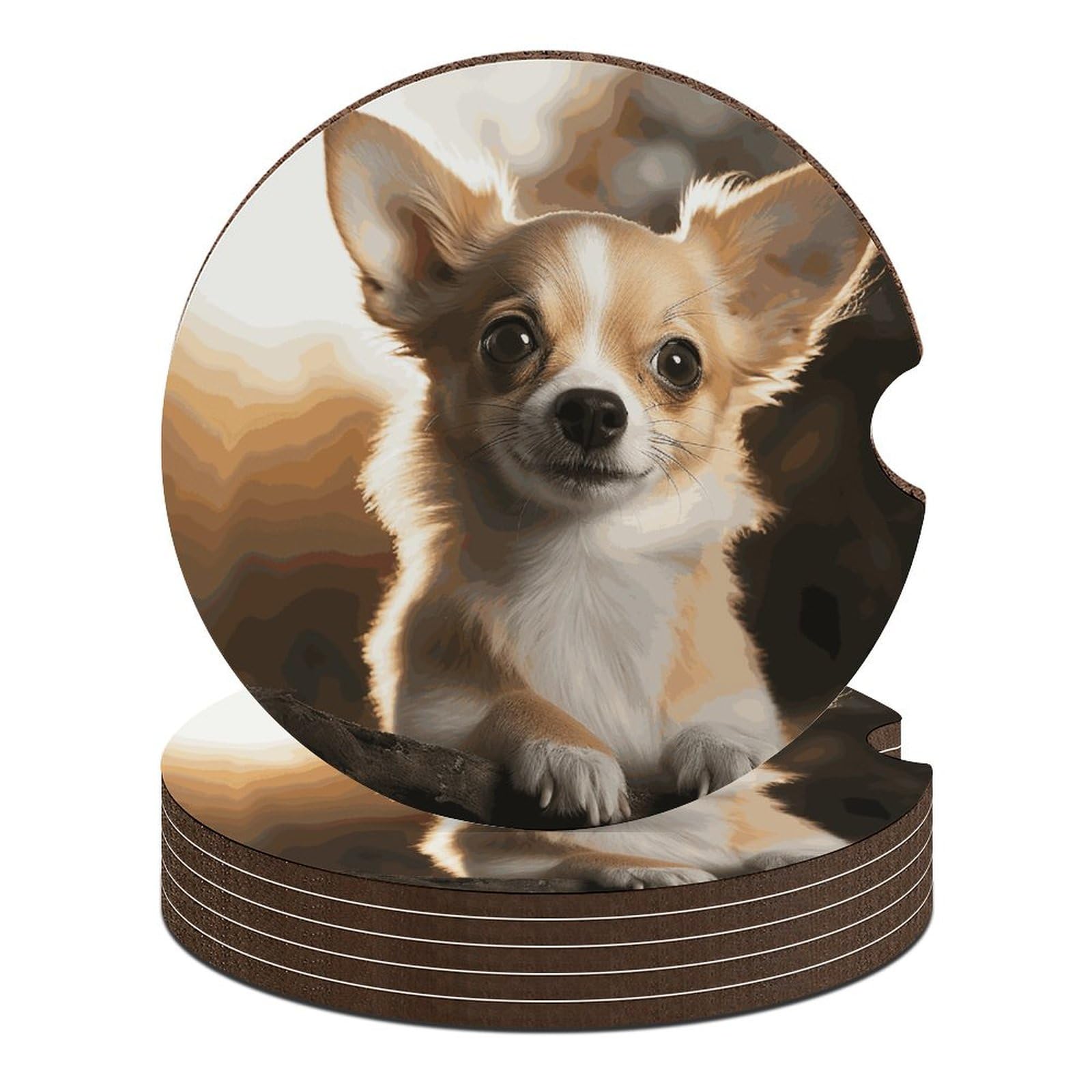 Niedliche Chihuahua-Auto-Untersetzer, 6,6 cm, 6 Stück, rutschfest, universal, Getränkehalter, Untersetzer, Auto-Innenzubehör, Set, Unisex Niedliche Chihuahua-Auto-Untersetzer, 6,6 cm, 6 Stück, rutschfest, universal, Getränkehalter, Untersetzer, Auto-Innenzubehör, Set, Unisex von DWTJKMS