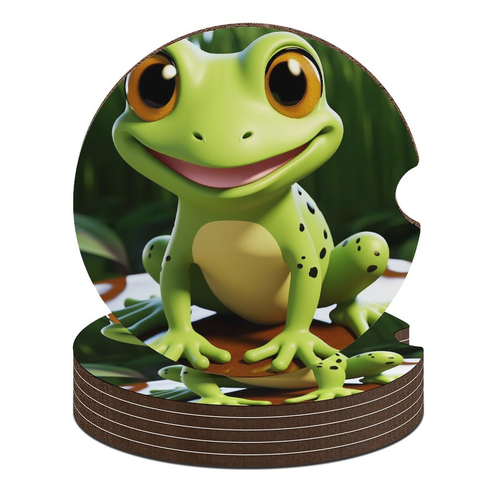 Niedliche Frosch-Auto-Untersetzer, 6,6 cm, 6 Stück, rutschfest, universal, Getränkehalter, Untersetzer, Auto-Innenzubehör, Set, Unisex Niedliche Frosch-Auto-Untersetzer, 6,6 cm, 6 Stück, rutschfest, universal, Getränkehalter, Untersetzer, Auto-Innenzubehör, Set, Unisex von DWTJKMS