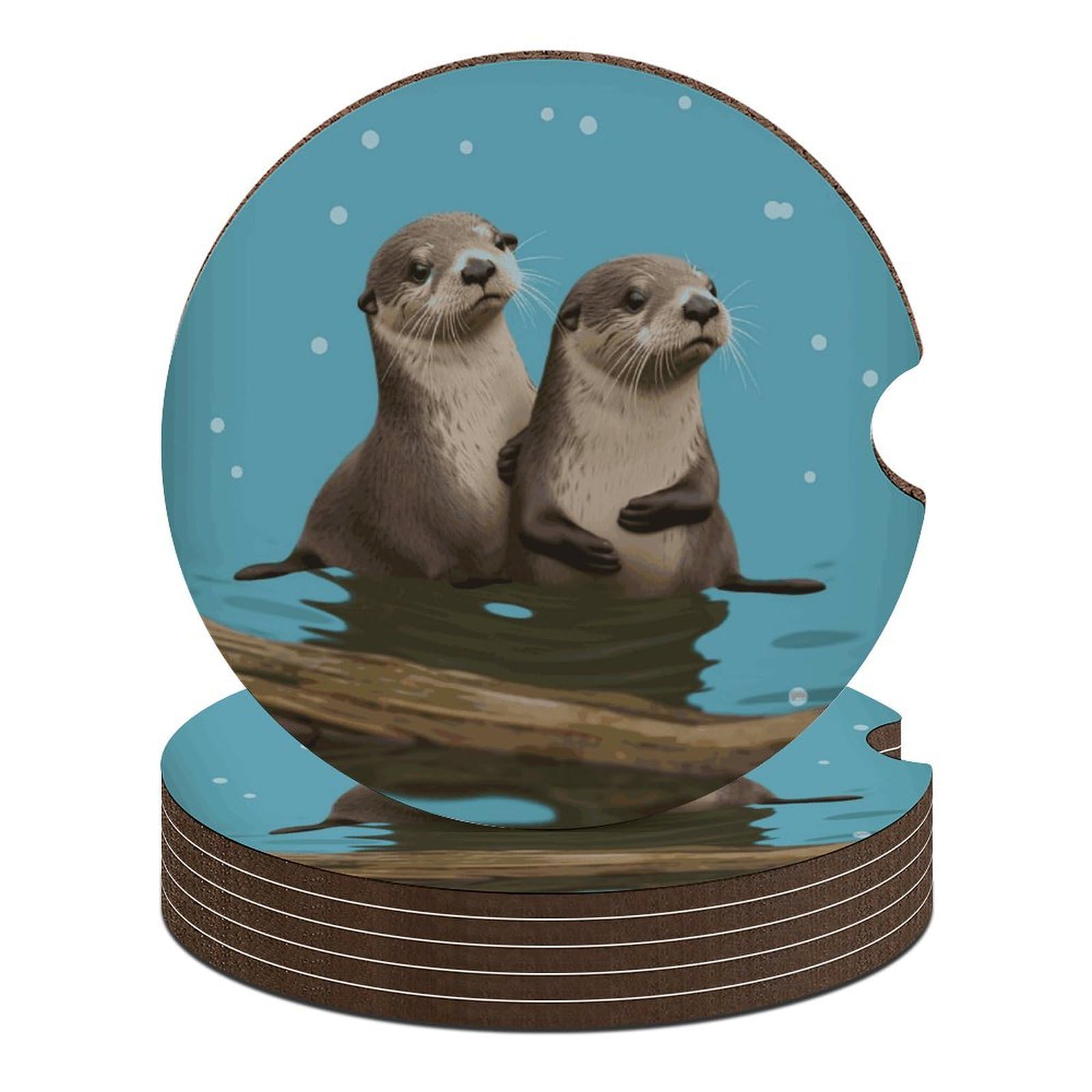 Niedliche Otters Auto-Untersetzer, 6,6 cm, 6 Stück, rutschfest, universal, Getränkehalter, Untersetzer, Auto-Innenzubehör, Set, Unisex Niedliche Otters Auto-Untersetzer, 6,6 cm, 6 Stück, rutschfest, universal, Getränkehalter, Untersetzer, Auto-Innenzubehör, Set, Unisex von DWTJKMS