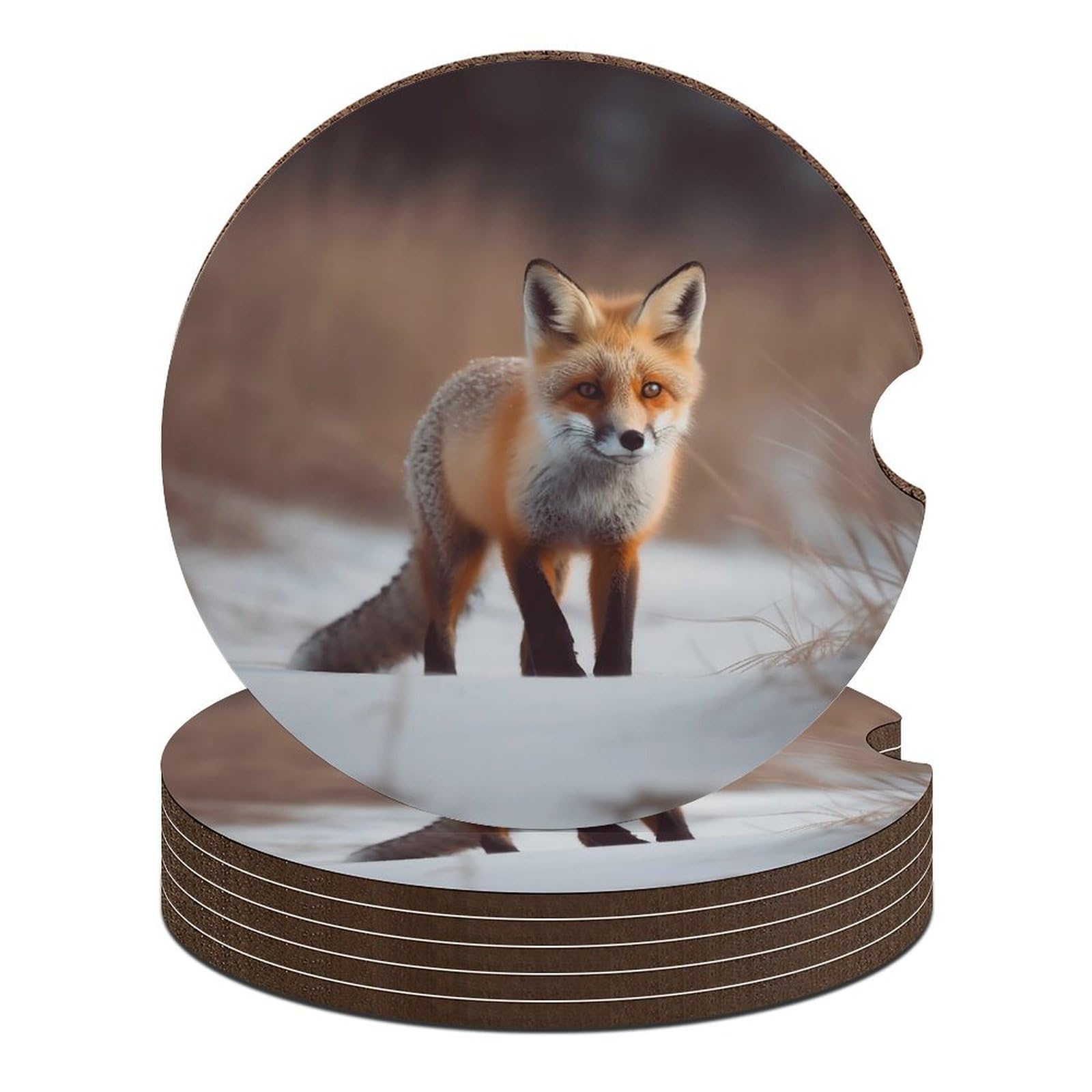Niedlicher Fuchs-Auto-Untersetzer, 6,6 cm, 6 Stück, rutschfest, universal, Getränkehalter, Untersetzer, Auto-Innenzubehör, Set, Unisex Niedlicher Fuchs-Auto-Untersetzer, 6,6 cm, 6 Stück, rutschfest, universal, Getränkehalter, Untersetzer, Auto-Innenzubehör, Set, Unisex von DWTJKMS