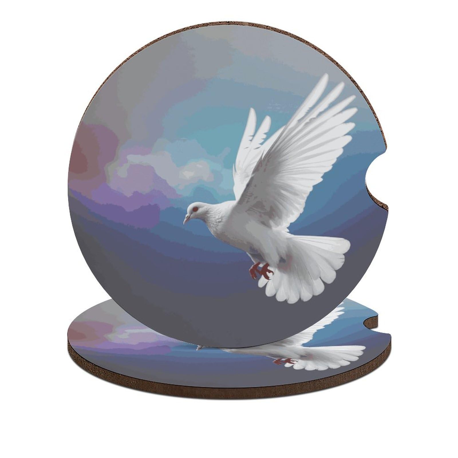 Peace Dove Auto-Untersetzer, 6,6 cm, rutschfest, universal, Getränkehalter, Untersetzer, Auto-Innenzubehör, Set, Unisex, 2 Stück Peace Dove Auto-Untersetzer, 6,6 cm, rutschfest, universal, Getränkehalter, Untersetzer, Auto-Innenzubehör, Set, Unisex, 2 Stück von DWTJKMS