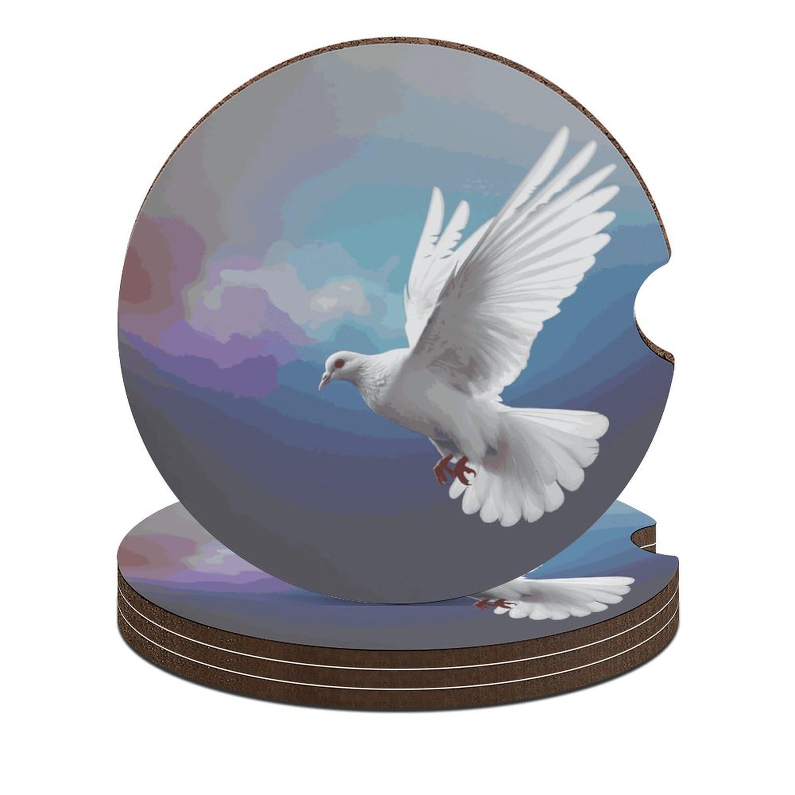 Peace Dove Auto-Untersetzer, 6,6 cm, rutschfest, universal, Getränkehalter, Untersetzer, Auto-Innenzubehör, Set, Unisex, 4 Stück Peace Dove Auto-Untersetzer, 6,6 cm, rutschfest, universal, Getränkehalter, Untersetzer, Auto-Innenzubehör, Set, Unisex, 4 Stück von DWTJKMS