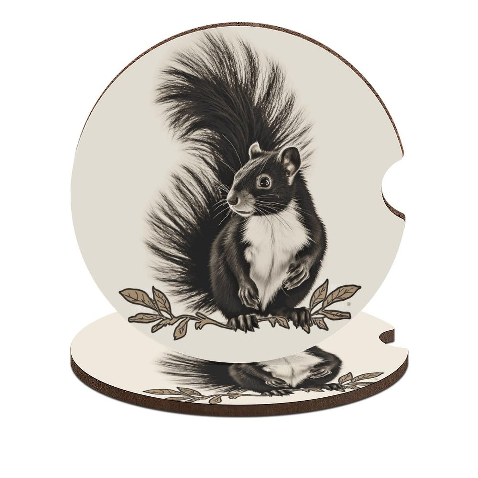 Stinktier-Auto-Untersetzer, 6,6 cm, 2 Stück, rutschfest, universal, Getränkehalter, Untersetzer, Auto-Innenzubehör, Set, Unisex Stinktier-Auto-Untersetzer, 6,6 cm, 2 Stück, rutschfest, universal, Getränkehalter, Untersetzer, Auto-Innenzubehör, Set, Unisex von DWTJKMS