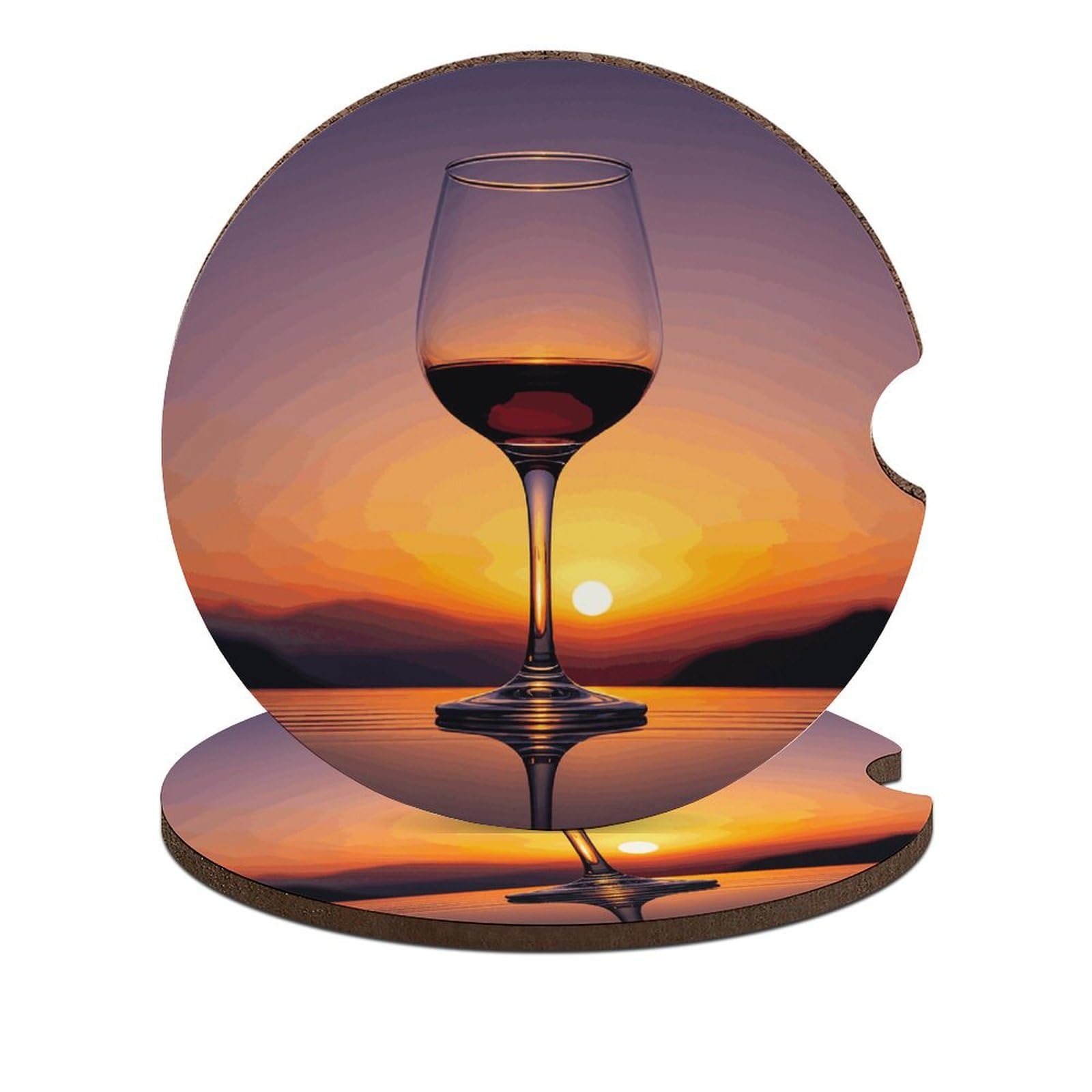 Sunset Weinglas-Untersetzer, 6,6 cm, 2 Stück, rutschfest, Universal-Getränkeuntersetzer, Auto-Getränkehalter, Untersetzer, Auto-Innenzubehör, Set, Unisex Sunset Weinglas-Untersetzer, 6,6 cm, 2 Stück, rutschfest, Universal-Getränkeuntersetzer, Auto-Getränkehalter, Untersetzer, Auto-Innenzubehör, Set, Unisex von DWTJKMS