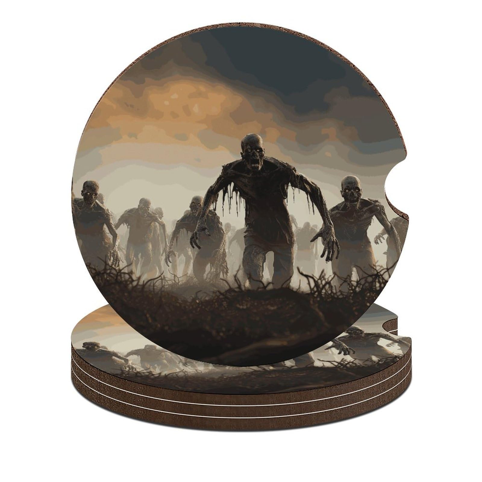 Viele Zombie-Auto-Untersetzer, 6,6 cm, rutschfest, universal, Getränkehalter, Untersetzer, Auto-Innenzubehör, Set, Unisex, 4 Stück Viele Zombie-Auto-Untersetzer, 6,6 cm, rutschfest, universal, Getränkehalter, Untersetzer, Auto-Innenzubehör, Set, Unisex, 4 Stück von DWTJKMS