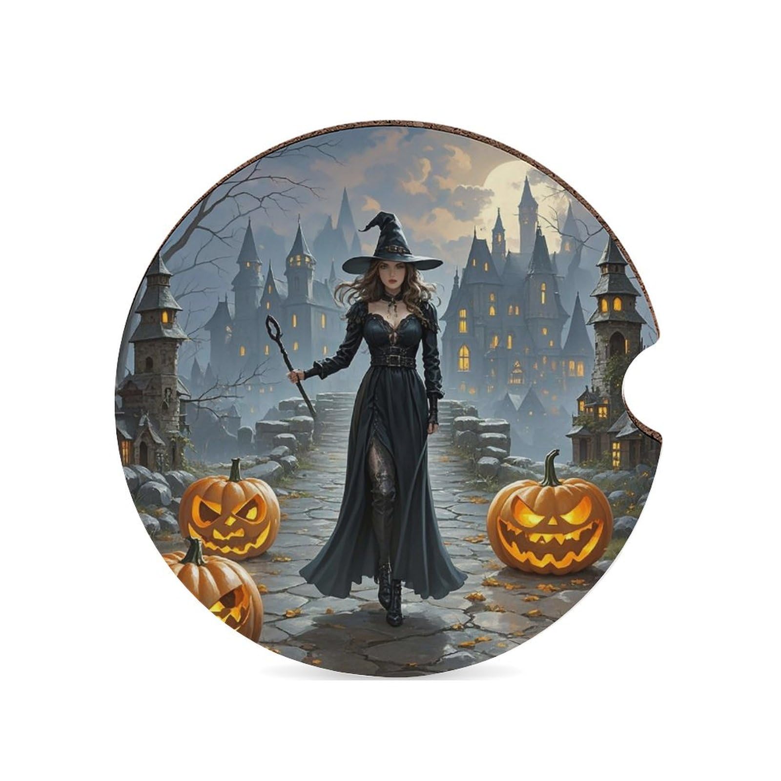 Witches Auto-Untersetzer, 6,6 cm, rutschfest, universal, Getränkehalter, Untersetzer, Auto-Innenzubehör, Set, Unisex Witches Auto-Untersetzer, 6,6 cm, rutschfest, universal, Getränkehalter, Untersetzer, Auto-Innenzubehör, Set, Unisex von DWTJKMS