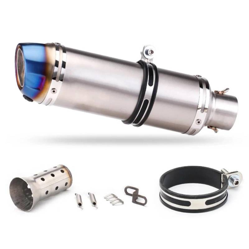 28mm Motorrad Auspuffrohr Schalldämpfer Clamp Rohr 110 125cc 150cc Pit PRO Quad Bike Dirt Motorrad Auspuff Mittelrohr Pipe Exhaust(Blue) von DWTNMEX