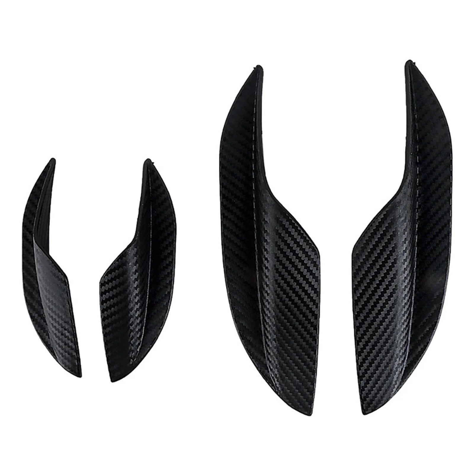 Frontspoiler 4 Stücke Universal Carbon Fiber Auto Vorderen Stoßfänger Lip Gummi Flossen Styling Spoiler Splitter Canards Valence Aufkleber Dekorative Kit Lippe Frontspoiler Splitter(Embossed) von DWTNMEX