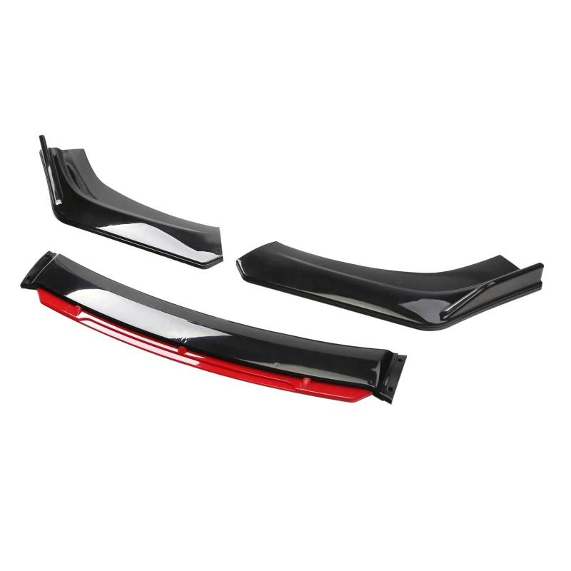 Frontspoiler Auto Universal Front Schaufel Glanz Auto Front Stoßstange Lip Body Kit Vorne Unter Lippen Diffusor Spoiler Auto Zubehör Auto Teile Lippe Frontspoiler Splitter(Red) von DWTNMEX