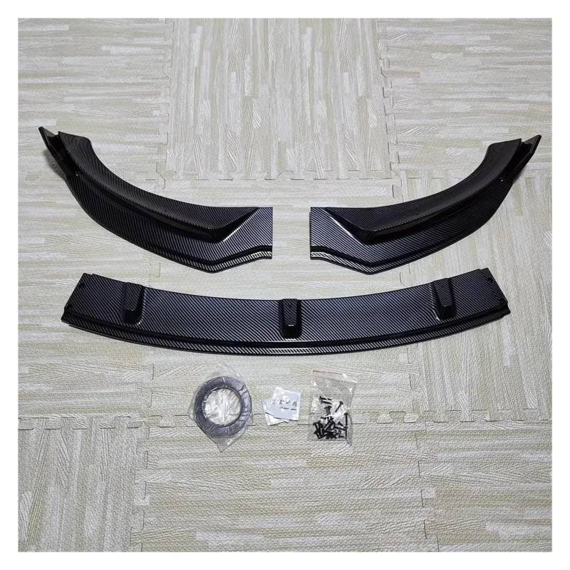 Frontspoiler Für Tesla Für Modell 3 Für Highland 2024 Auto Vorderen Stoßfänger Lippe Kinn Spoiler Splitter Diffusor Bodykits Tuning ABS Kunststoff Glanz Schwarz Lippe Frontspoiler Splitter(Carbon Look von DWTNMEX