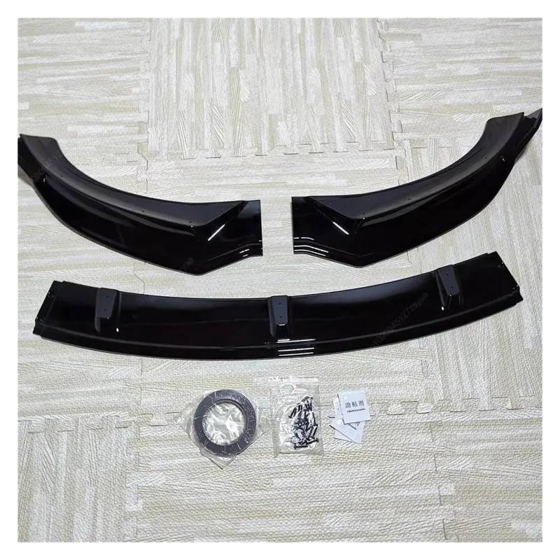 Frontspoiler Für Tesla Für Modell 3 Für Highland 2024 Auto Vorderen Stoßfänger Lippe Kinn Spoiler Splitter Diffusor Bodykits Tuning ABS Kunststoff Glanz Schwarz Lippe Frontspoiler Splitter(Gloss Black von DWTNMEX