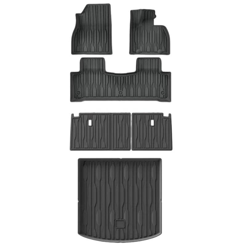 Kofferraumwanne Für BYD Für Sealion 7 EV 2024 2025 Fußmatten Cargo Liner Kofferraumpolster TPE 3D Fußmatte Wasserdicht Set LHD RHD Auto Kofferraummatten(RHD 6pcs Set) von DWTNMEX