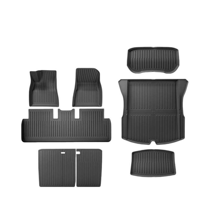 Kofferraumwanne Für Tesla Für Modell 3 Für Highland 2024 TPE-Bodenmatte Bodenteppichpolster wasserdichte TPE-Bodenmatte Für Die Vordere Und Hintere Kofferraummatte Auto Kofferraummatten(8pcs LHD) von DWTNMEX