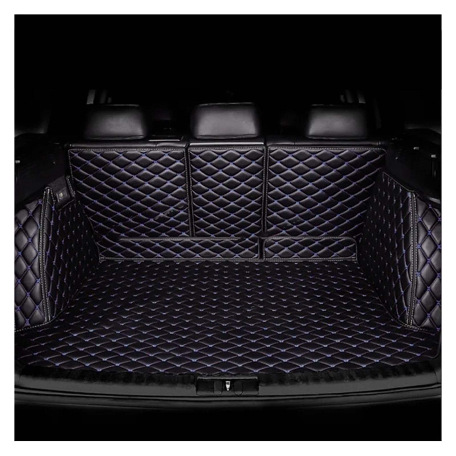 Kofferraumwanne Für VW ID.7 2023 2024 2025 2026 2027 Auto-Kofferraummatten wasserdichte Pads Kofferraumteppiche Autozubehör Auto Kofferraummatten(Black Blue) von DWTNMEX
