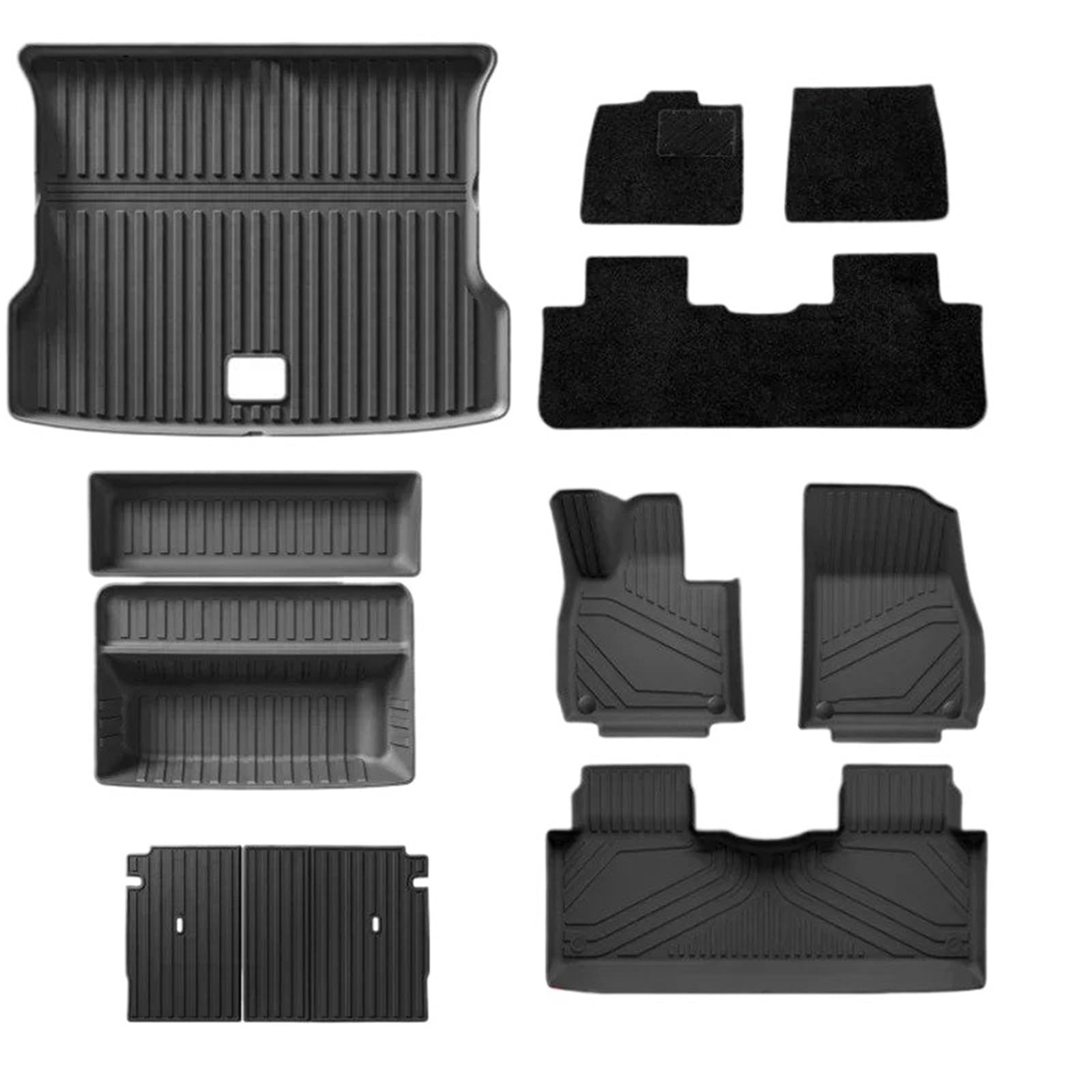Kofferraumwanne Für Xpeng G6 TPE-Fußmatten Kofferraummatten Allwetter-Laderaummatte Vorn Hinten wasserdichte Anti-Rutsch-Fußpolster Zubehör Auto Kofferraummatten(Double Pads 11PCS) von DWTNMEX