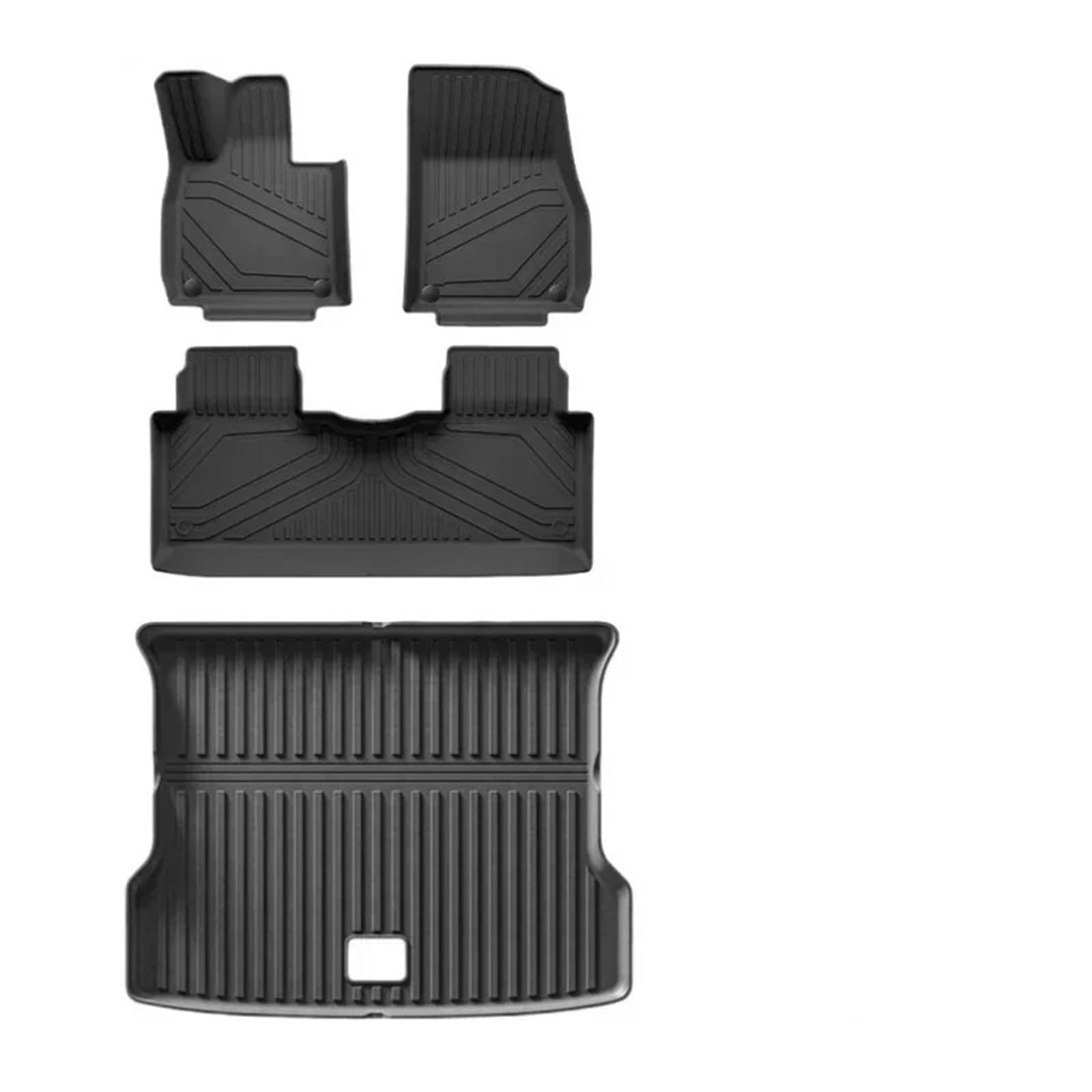 Kofferraumwanne Für Xpeng G6 TPE-Fußmatten Kofferraummatten Allwetter-Laderaummatte Vorn Hinten wasserdichte Anti-Rutsch-Fußpolster Zubehör Auto Kofferraummatten(Floor mat Trunk mat) von DWTNMEX