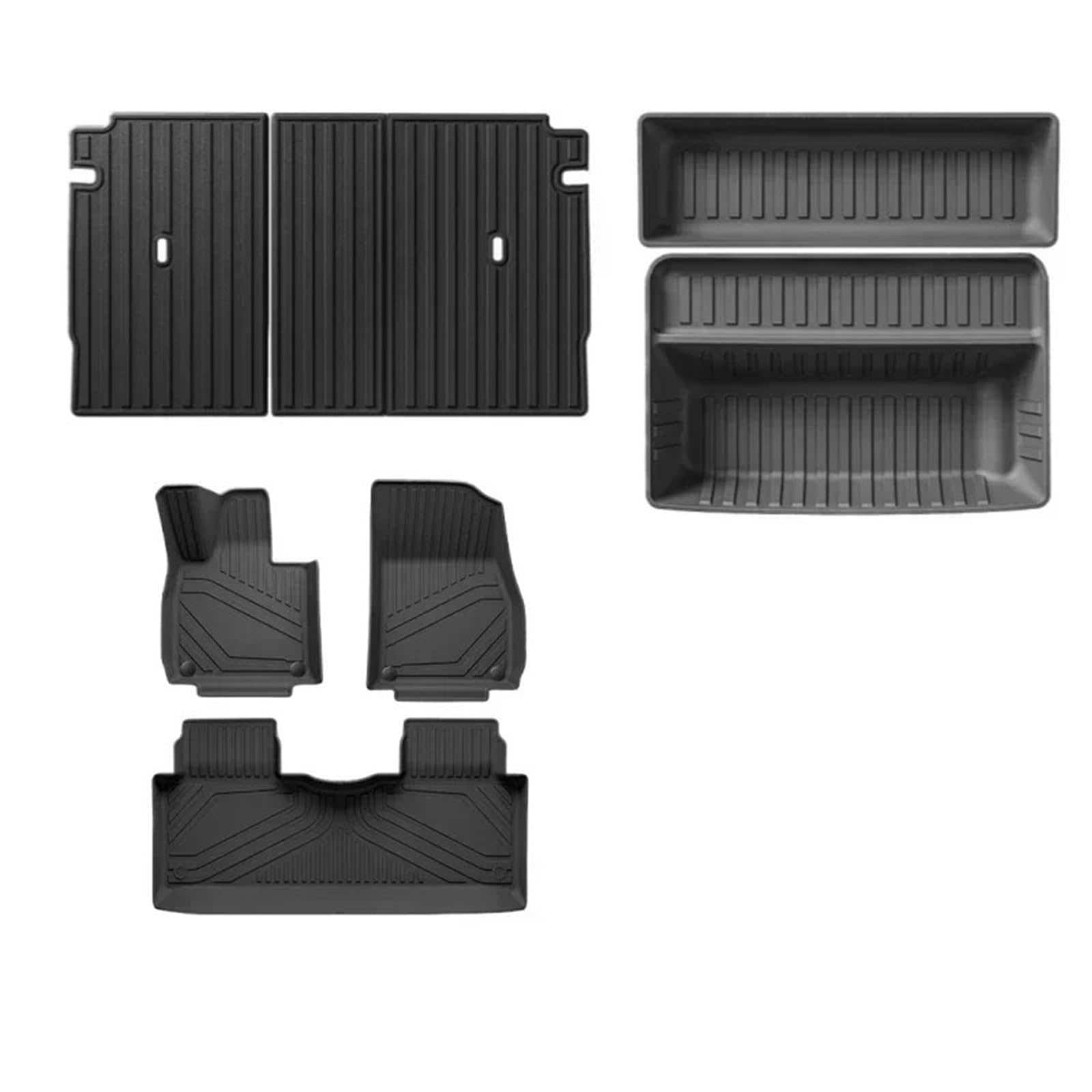Kofferraumwanne Für Xpeng G6 TPE-Fußmatten Kofferraummatten Allwetter-Laderaummatte Vorn Hinten wasserdichte Anti-Rutsch-Fußpolster Zubehör Auto Kofferraummatten(Monolayer 7PCS) von DWTNMEX