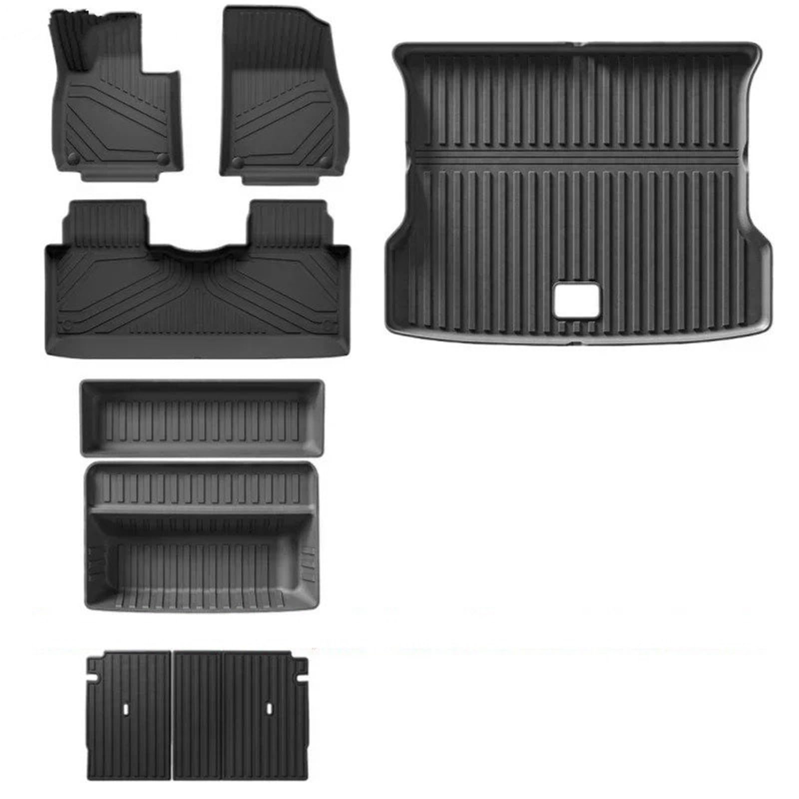 Kofferraumwanne Für Xpeng G6 TPE-Fußmatten Kofferraummatten Allwetter-Laderaummatte Vorn Hinten wasserdichte Anti-Rutsch-Fußpolster Zubehör Auto Kofferraummatten(Monolayer 8PCS) von DWTNMEX