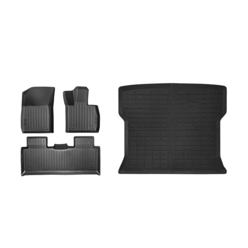 Kofferraumwanne Für Xpeng G6 TPE-Fußmatten Kofferraummatten Allwetter-Laderaummatte Vorn Hinten wasserdichte Anti-Rutsch-Fußpolster Zubehör Auto Kofferraummatten(RHD 4PCS) von DWTNMEX