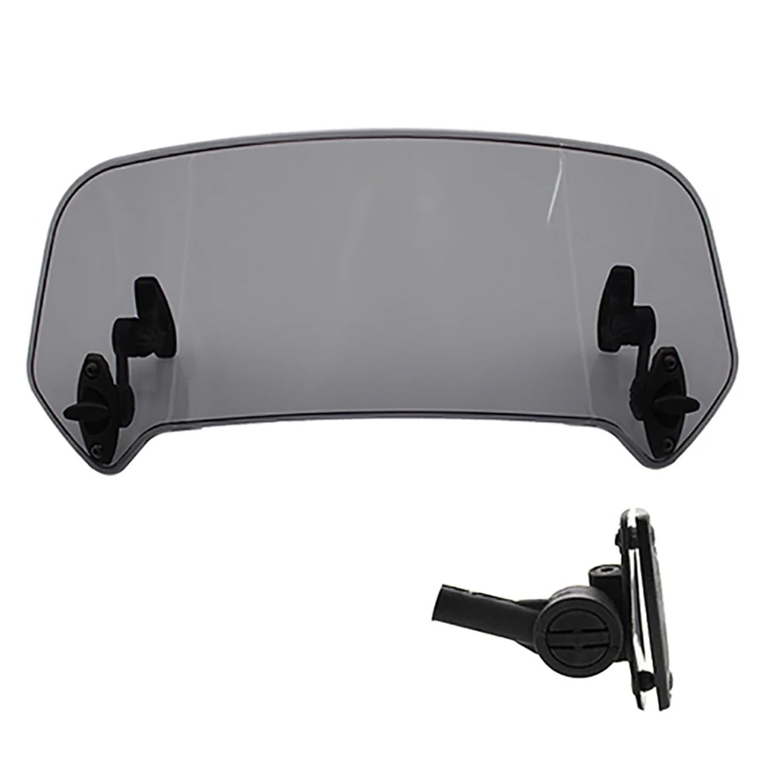 Motorrad Windabweiser Universal Motorrad Einstellbare Clip Auf Windschutzscheibe Verlängerung Spoiler Deflektor Motorrad Windschutzscheibe(Smoke Color) von DWTNMEX