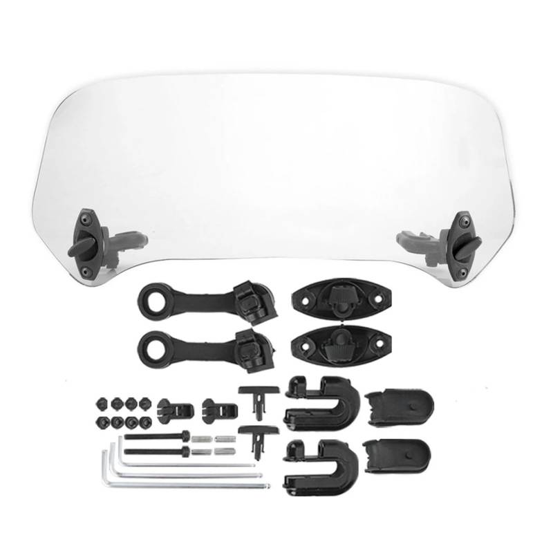Motorrad Windabweiser Universelle Windschutzscheibenverlängerung Für Motorräder Verstellbarer Spoiler Für Anklemmen Windschutzscheibenabweiser Mit Verlängerungsarmen Motorrad Windschutzscheibe(Transpa von DWTNMEX